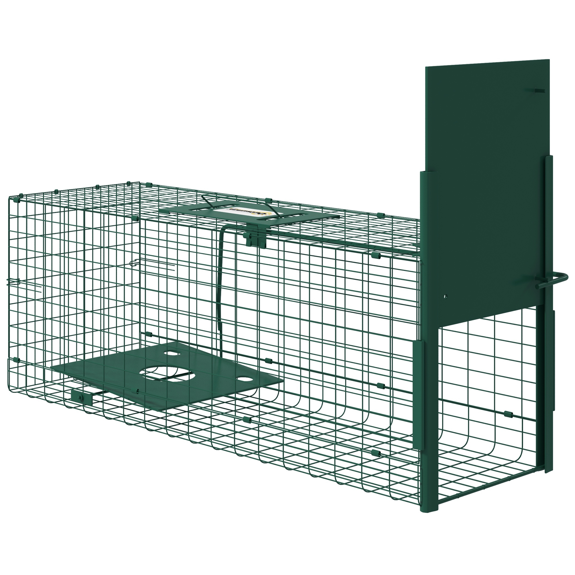 Outsunny Gabbia Trappola per Animali Piccoli con Una Porta e Maniglia, 80x25x30 cm, Verde Scuro Aosom Italy