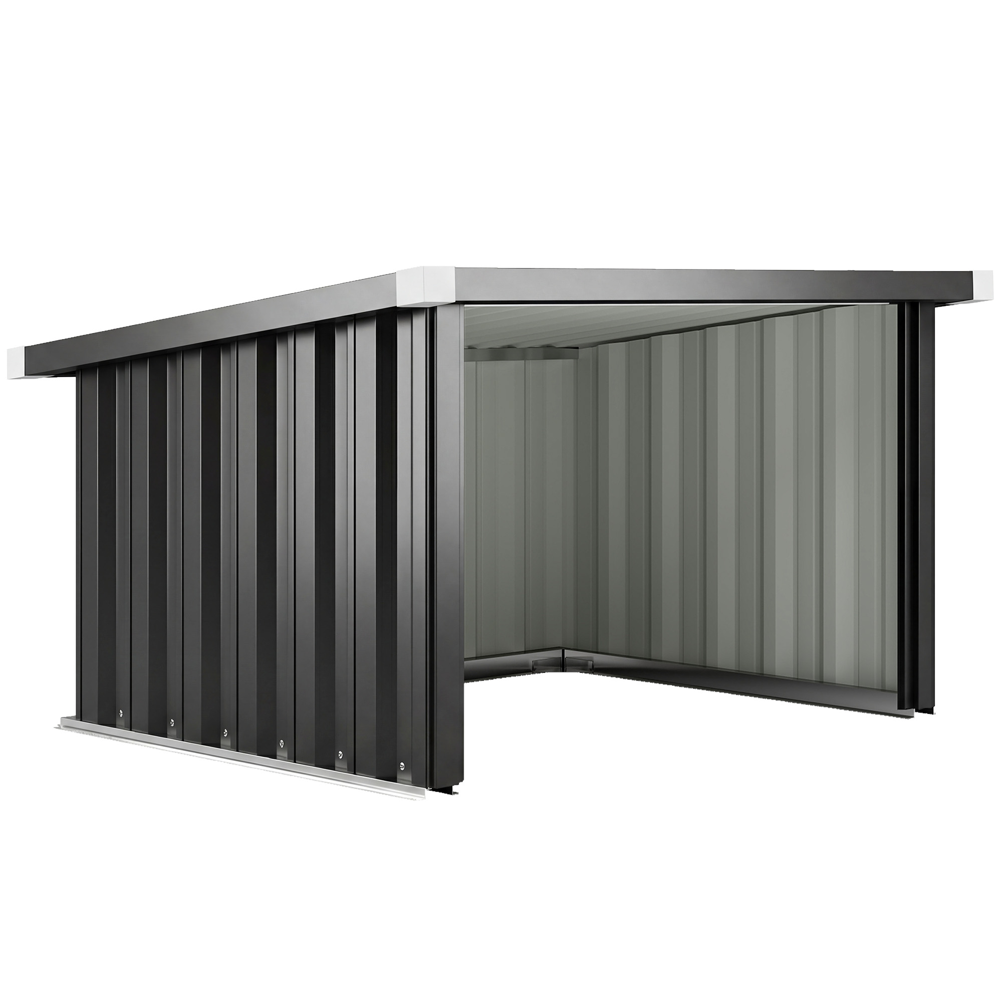 Outsunny Garage per Robot Tagliaerba con Tetto Inclinato in Acciaio, 108x86x62.5 cm, Grigio Scuro Aosom Italy