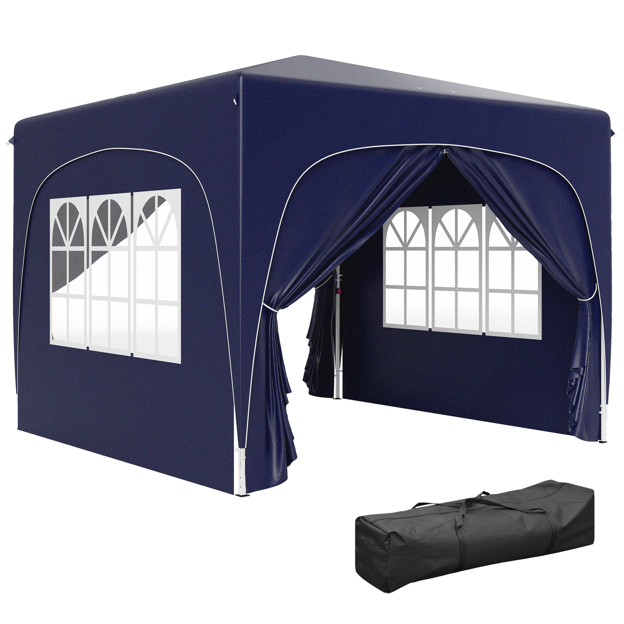 Outsunny Gazebo 3 x 3 m, tenda da giardino pop-up con pareti laterali e borsa da trasporto, UPF50+, regolabile in altezza, Sabbia Aosom Italy