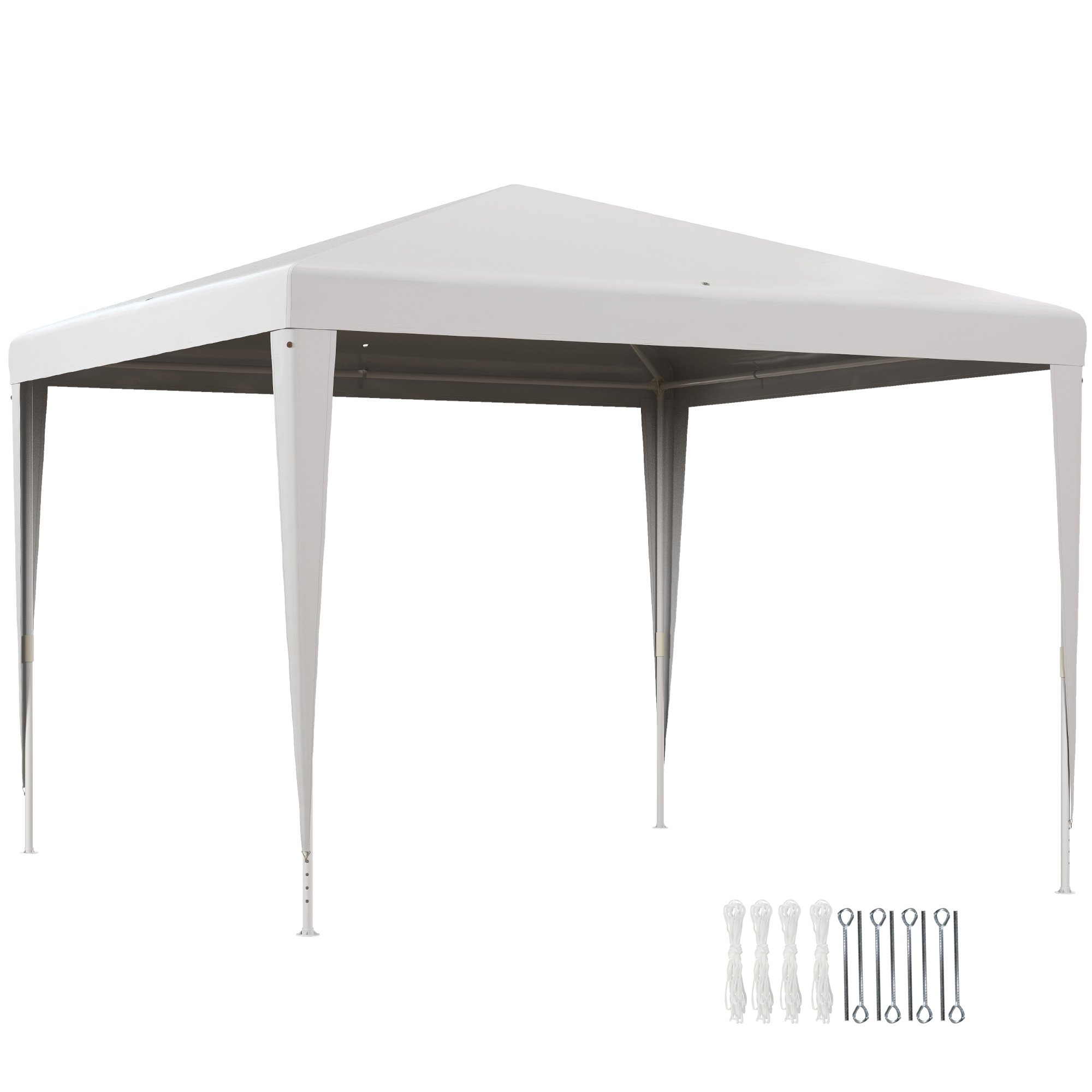 Outsunny Gazebo da Giardino 3x3 m Pieghevole e Portatile con Copertura Anti UV, Bianco Outsunny Gazebo da Giardino 3x3 m Pieghevole e Portatile con Copertura Anti UV, Bianco