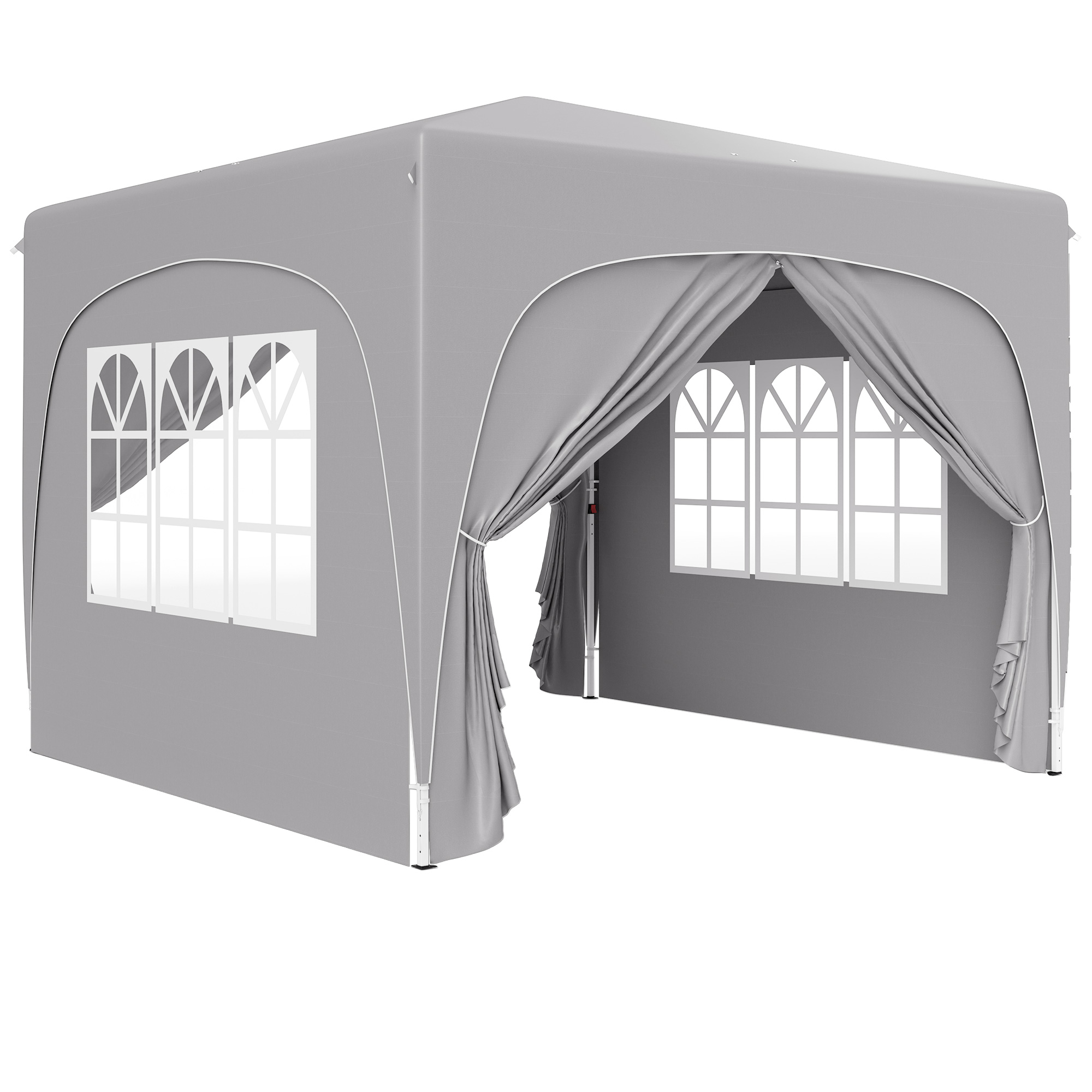 Outsunny Gazebo da Giardino 3x3m Pieghevole con Altezza Regolabile, Protezione UPF50+ e Borsa, Grigio Chiaro Outsunny Gazebo da Giardino 3x3m Pieghevole con Altezza Regolabile, Protezione UPF50+ e Borsa, Grigio Chiaro
