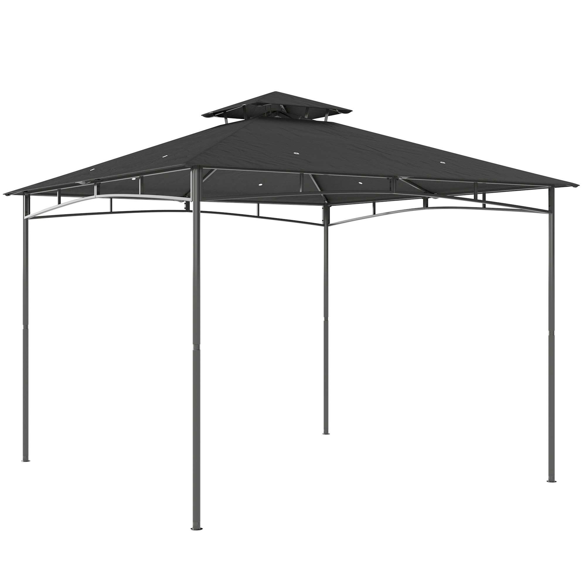 Outsunny Gazebo da Giardino Gazebo da Esterno Doppio Tetto 3x3 m Grigio Scuro Aosom Italy Outsunny Gazebo da Giardino Gazebo da Esterno Doppio Tetto 3x3 m Grigio Scuro Aosom Italy