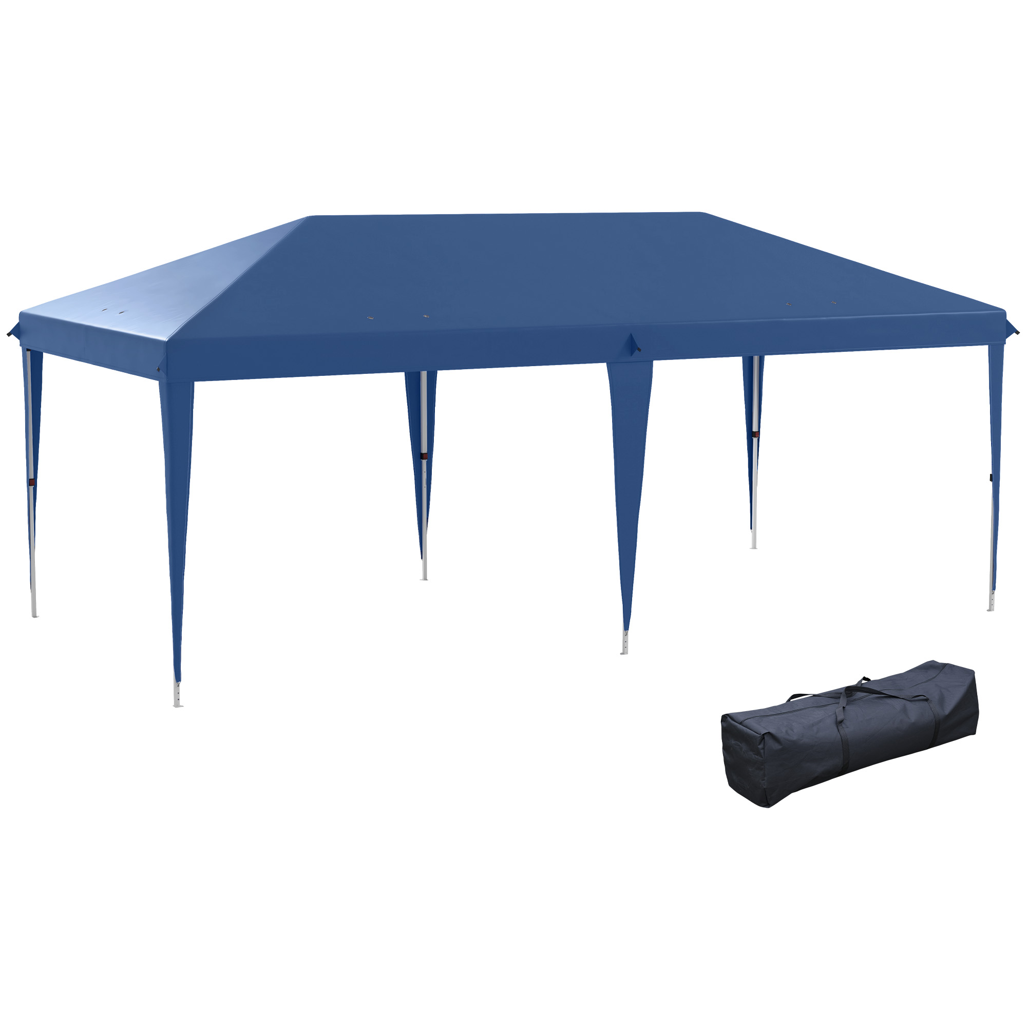 Outsunny Gazebo da giardino gazebo pieghevole pop-up sacco incluso acciaio resina oxford alta densità 6 x 3 m blu