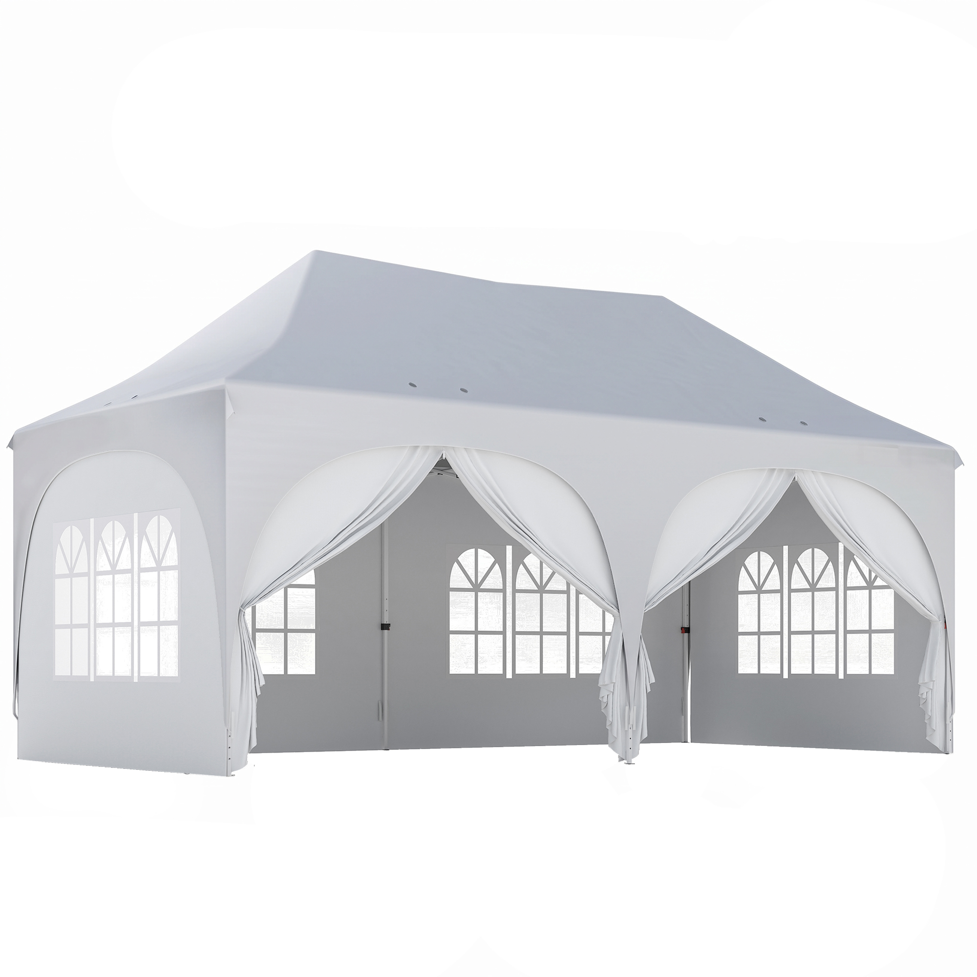 Outsunny Gazebo da Giardino Pieghevole 3x6 m con Pareti Rimovibili e Borsa di Trasporto, Bianco Aosom Italy