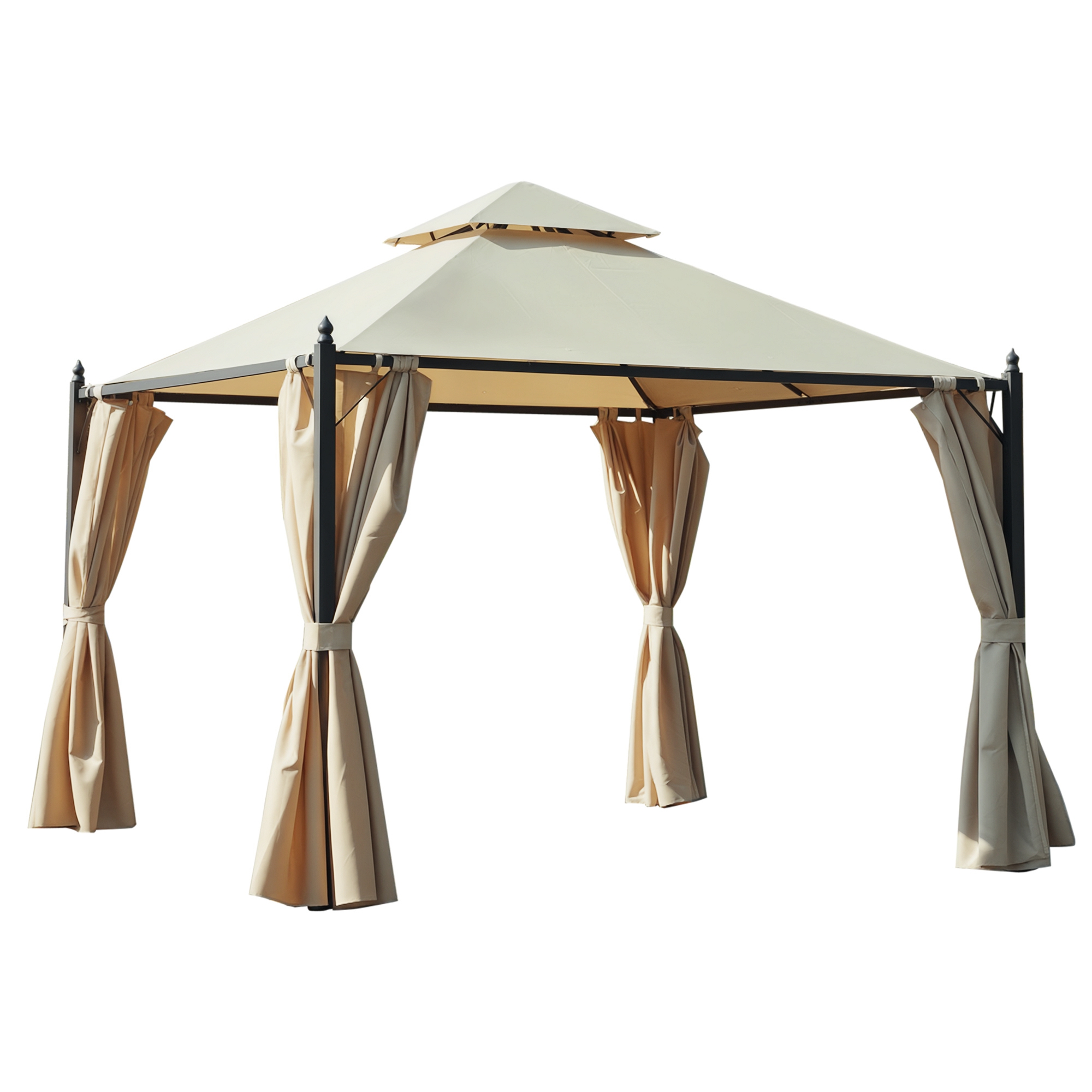 Outsunny Gazebo multifunzione da Esterno Impermeabile con Doppio Tettuccio e Tende Laterali Chiudibili a Cerniera, 3x3 m, Beige Aosom Italy Outsunny Gazebo multifunzione da Esterno Impermeabile con Doppio Tettuccio e Tende Laterali Chiudibili a Cerniera, 3x3 m, Beige Aosom Italy