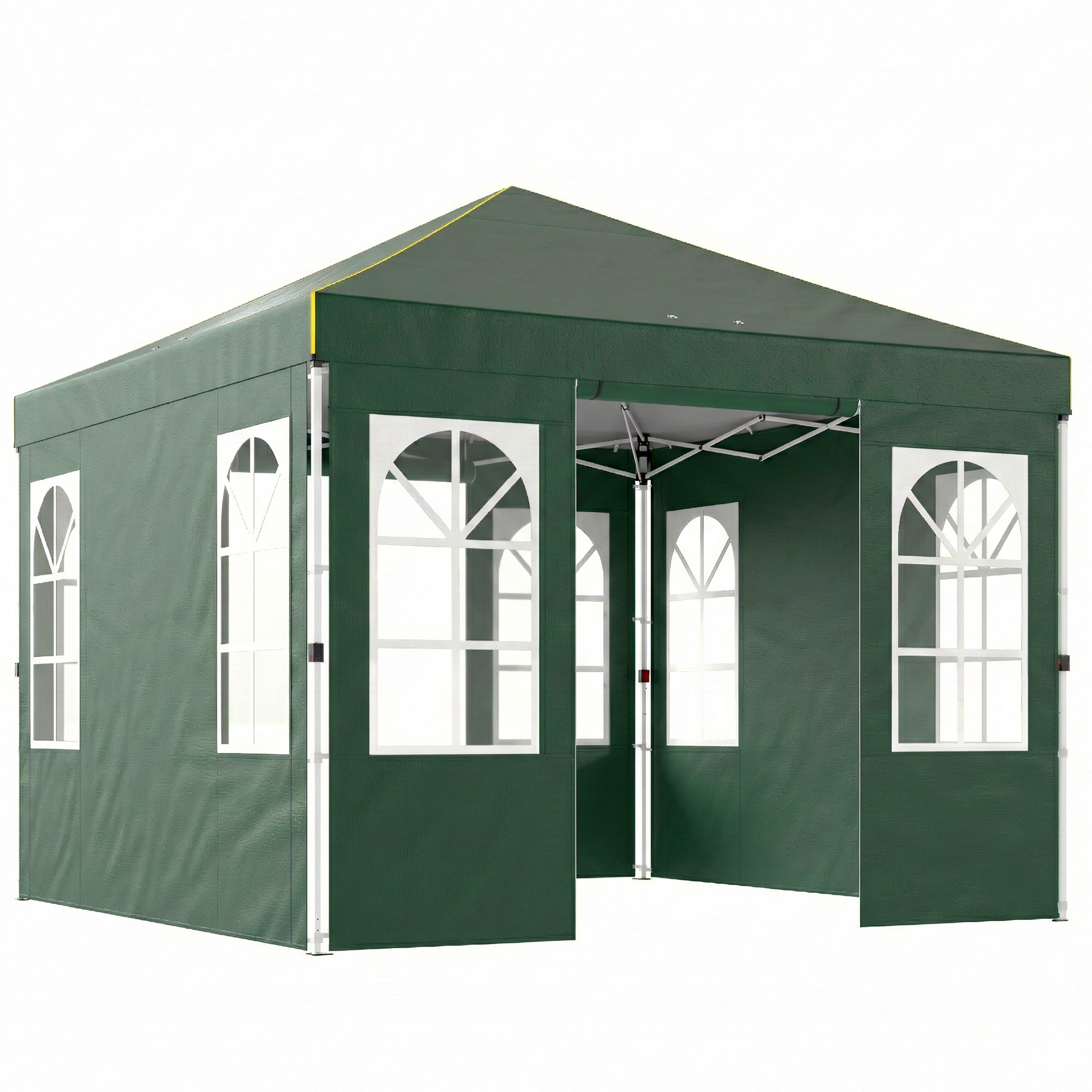 Outsunny Gazebo Pieghevole 3x3 m Pop-up con UPF50+ 4 Laterali Rimovibili Altezza Regolabile e Borsa per Trasporto Verde Aosom Italy