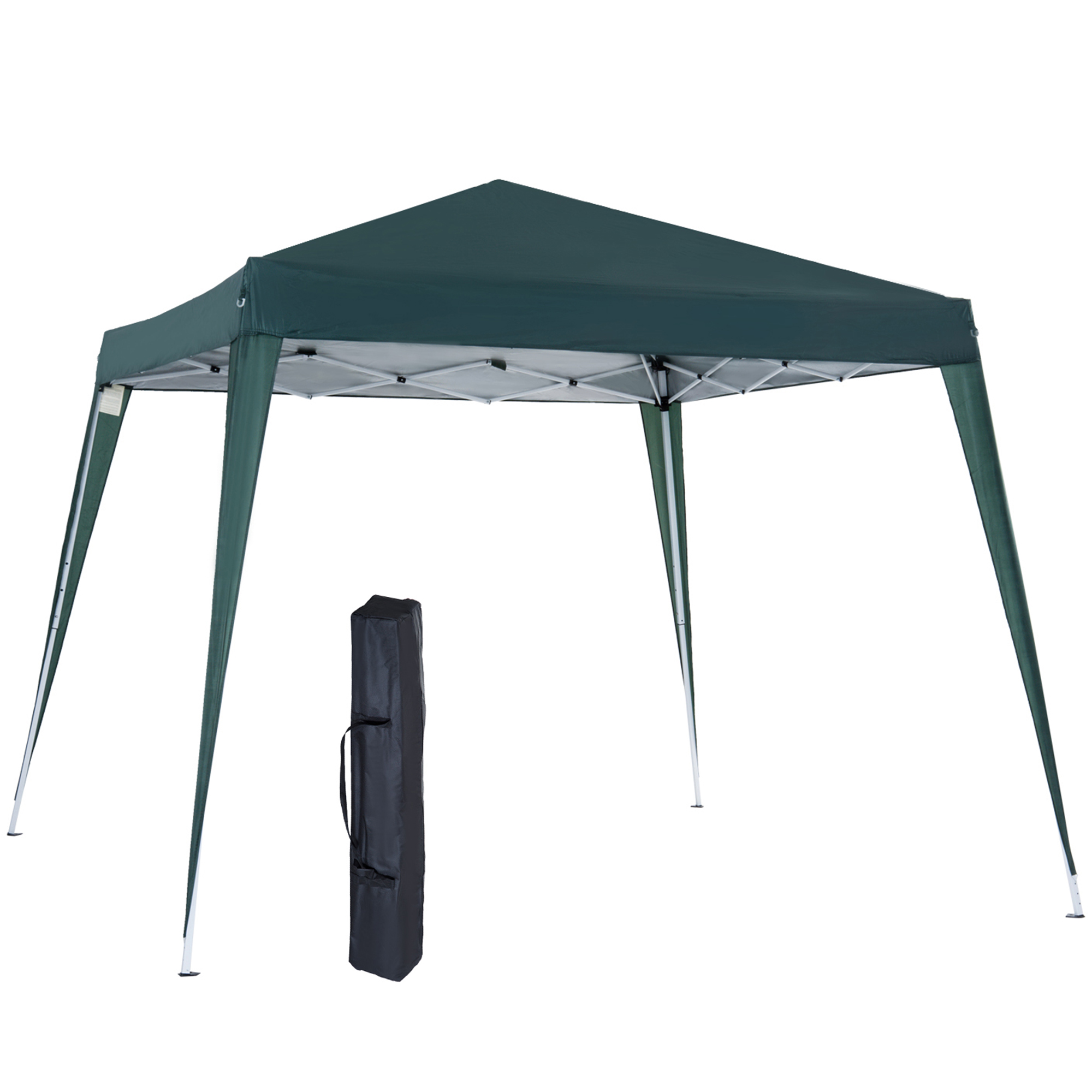 Outsunny Gazebo Pieghevole da Giardino 3x3m Struttura in Acciaio, Corde Antivento e Sacca di Trasporto, Verde