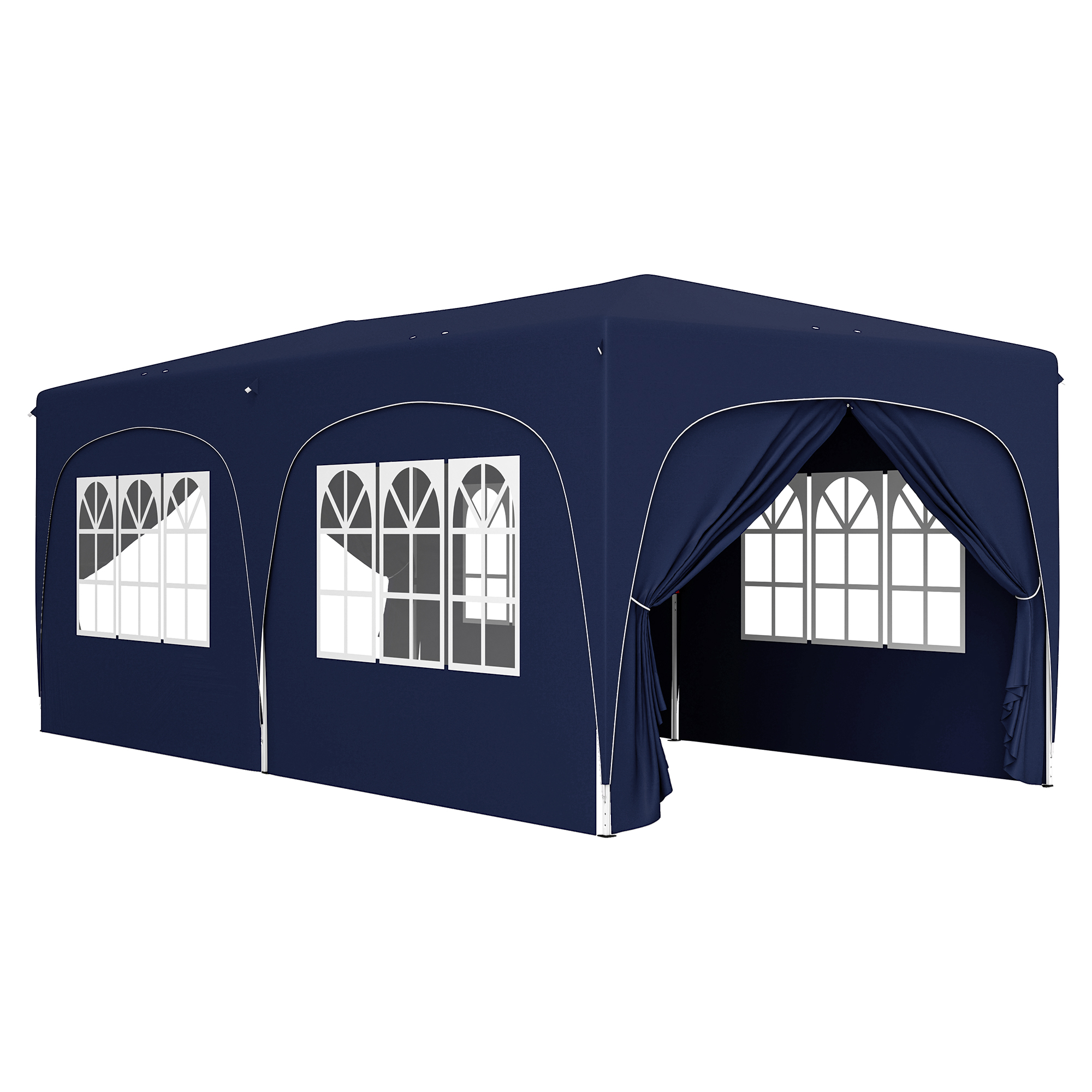 Outsunny Gazebo pop-up 3 x 6 m con pareti laterali, tenda da giardino regolabile in altezza UPF50+ con borsa e sacchi di sabbia Aosom Italy