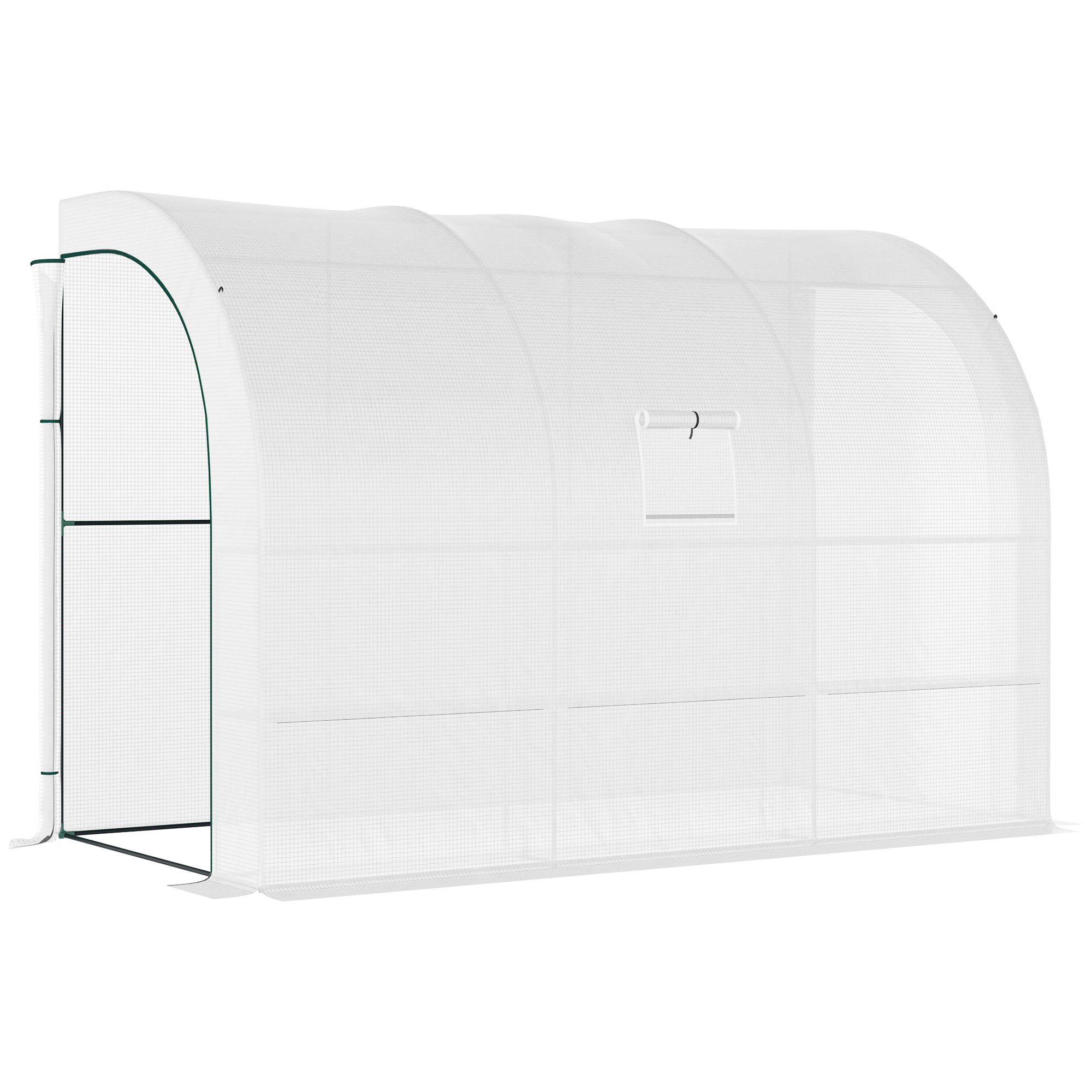 Outsunny Giardino, giardino con copertura in plastica, resistente UV, 3 piani, porte scorrevoli, Bianco Outsunny Giardino, giardino con copertura in plastica, resistente UV, 3 piani, porte scorrevoli, Bianco