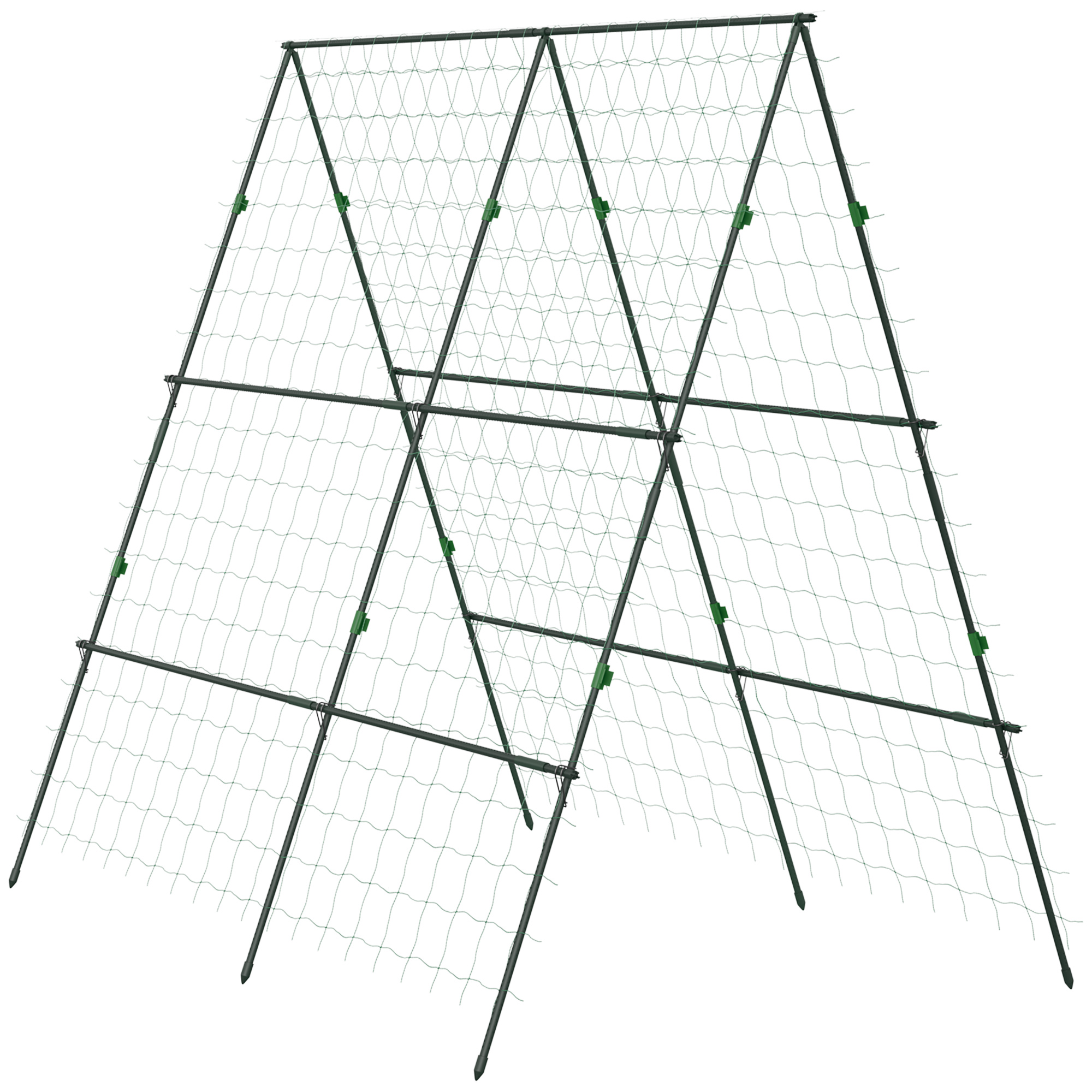Outsunny Graticcio, con rete protettiva per piante, regolabile in altezza e larghezza, acciaio, verde, 1,8 x 1 x 1,8 m Aosom Italy