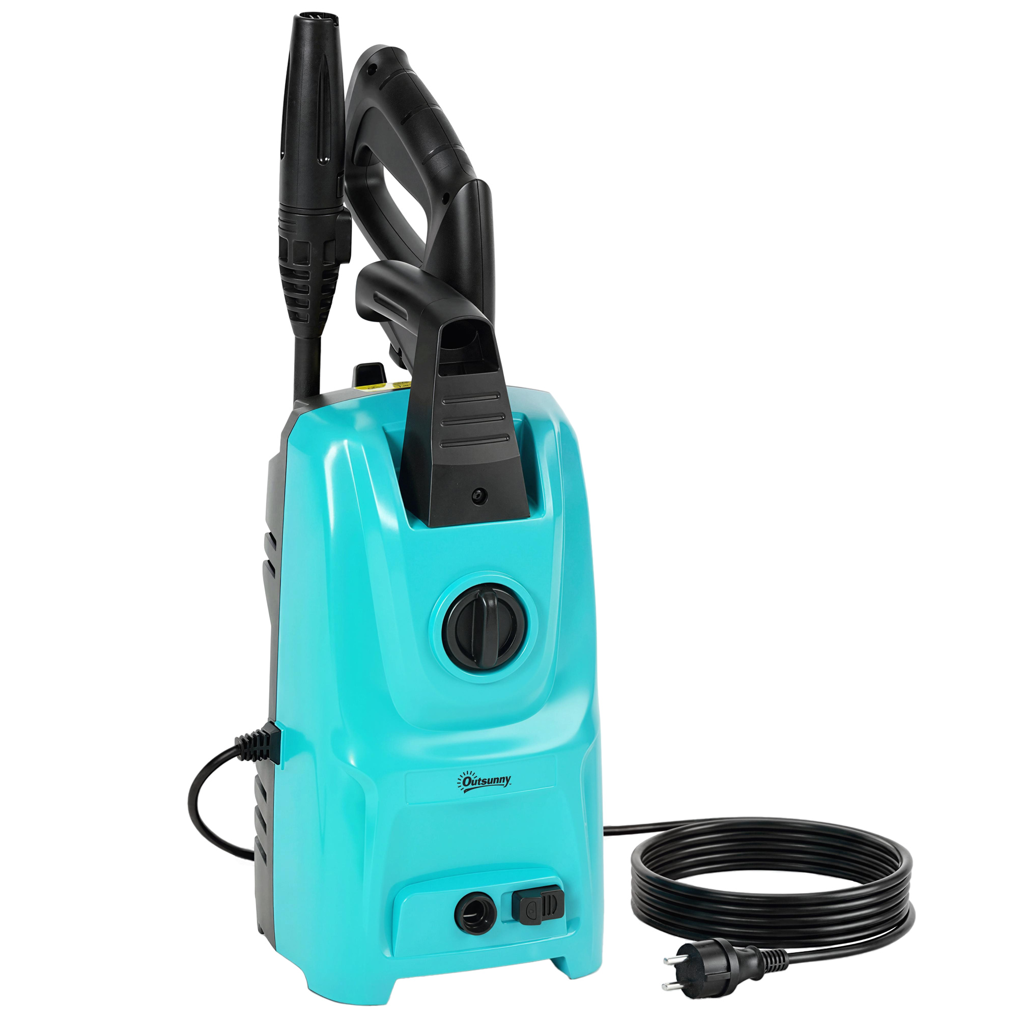 Outsunny Idropulitrice 1500 W, Pressione 120 Bar, Flusso 390 L/h, Lavatrice Elettrica con Ugello Regolabile, Tubo 6 m, Blu Aosom Italy Outsunny Idropulitrice 1500 W, Pressione 120 Bar, Flusso 390 L/h, Lavatrice Elettrica con Ugello Regolabile, Tubo 6 m, Blu Aosom Italy