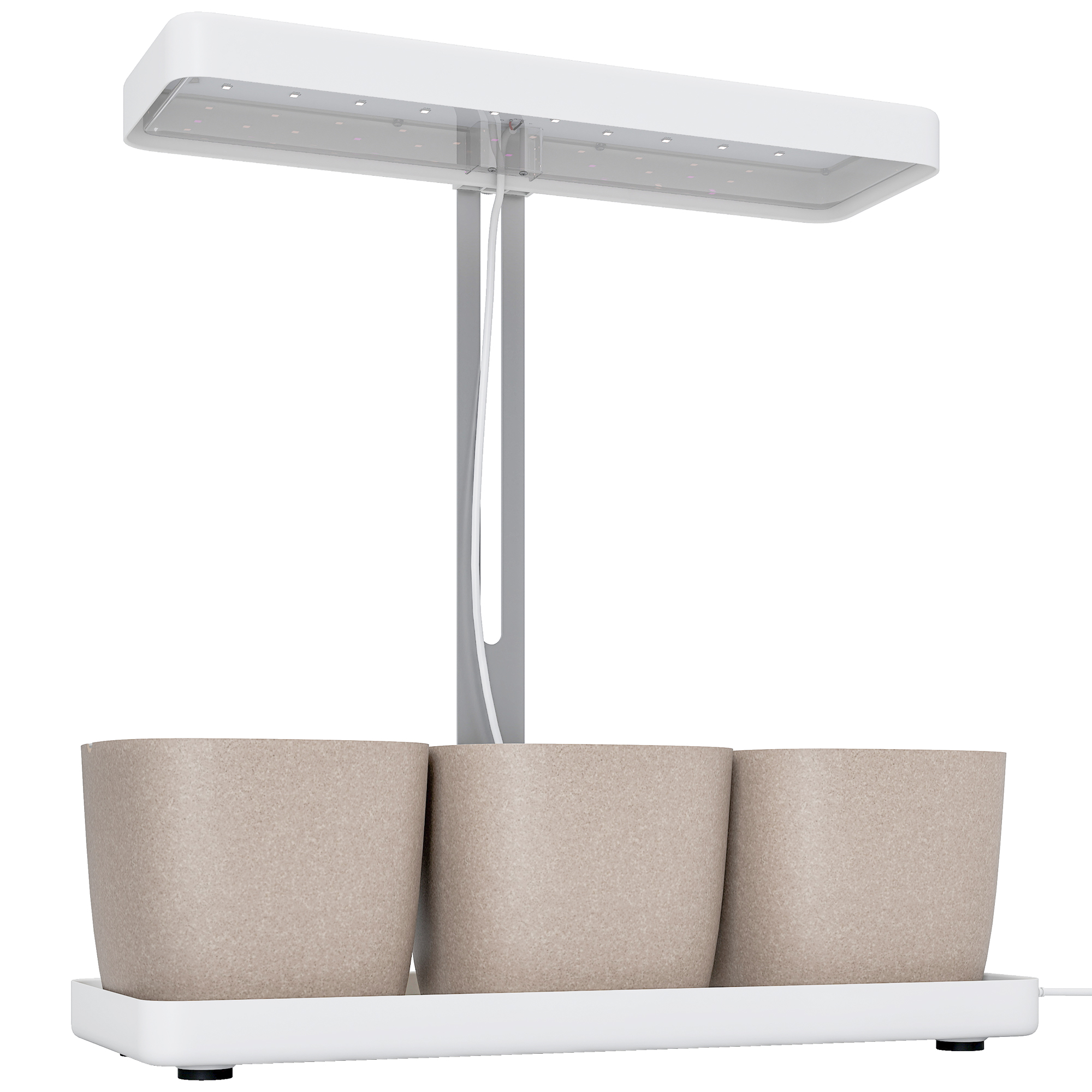Outsunny Lampade per Pianta da 42 Luci LED con 3 Vasi, Timer e Illuminazione Regolabile, 45x18.8x47.8 cm, Bianco Aosom Italy