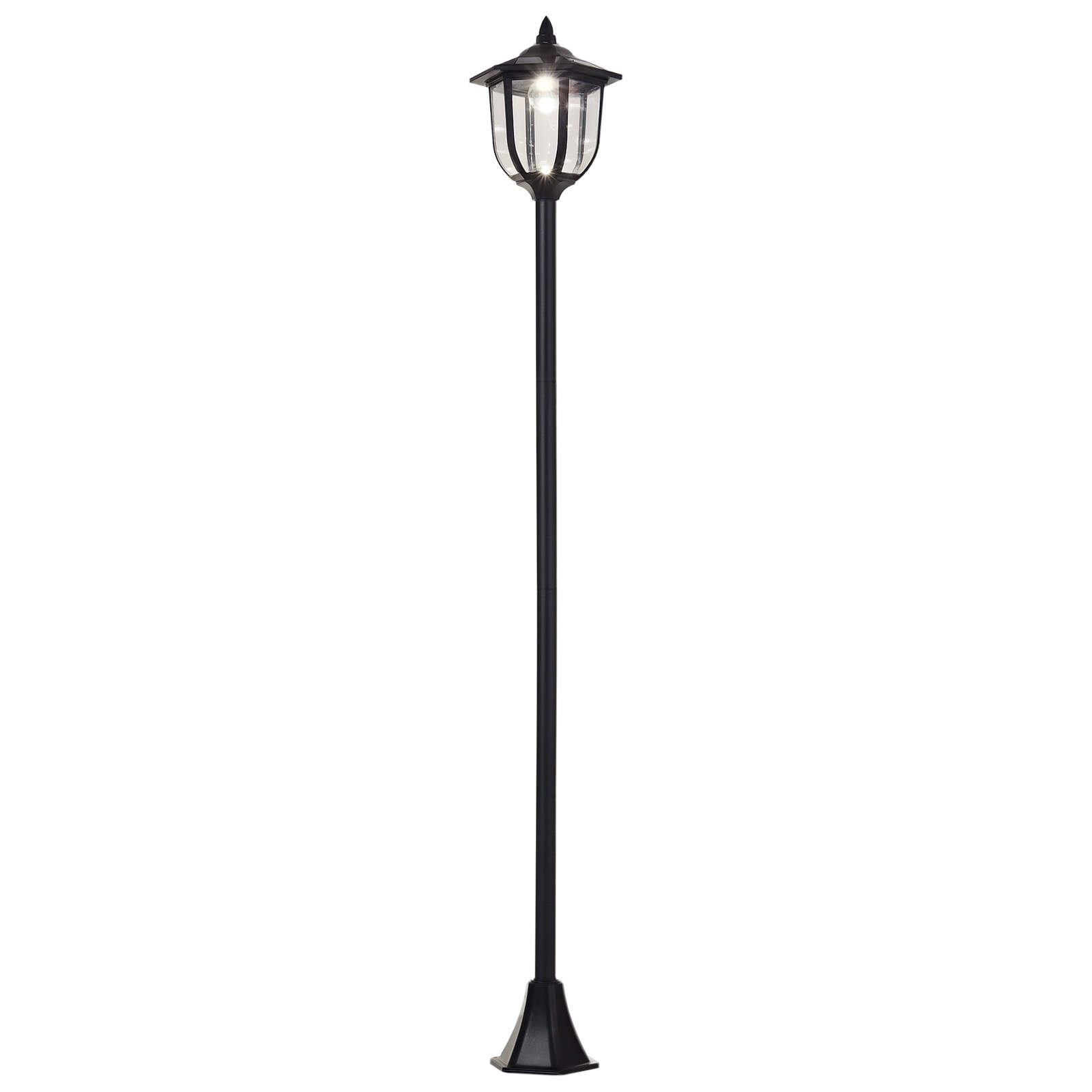 Outsunny Lampione da Esterni con 6 Luci Led e Pannelli Solari Impermeabile Accensione Automatica Durata 6-8 Ore Altezza 177cm Aosom