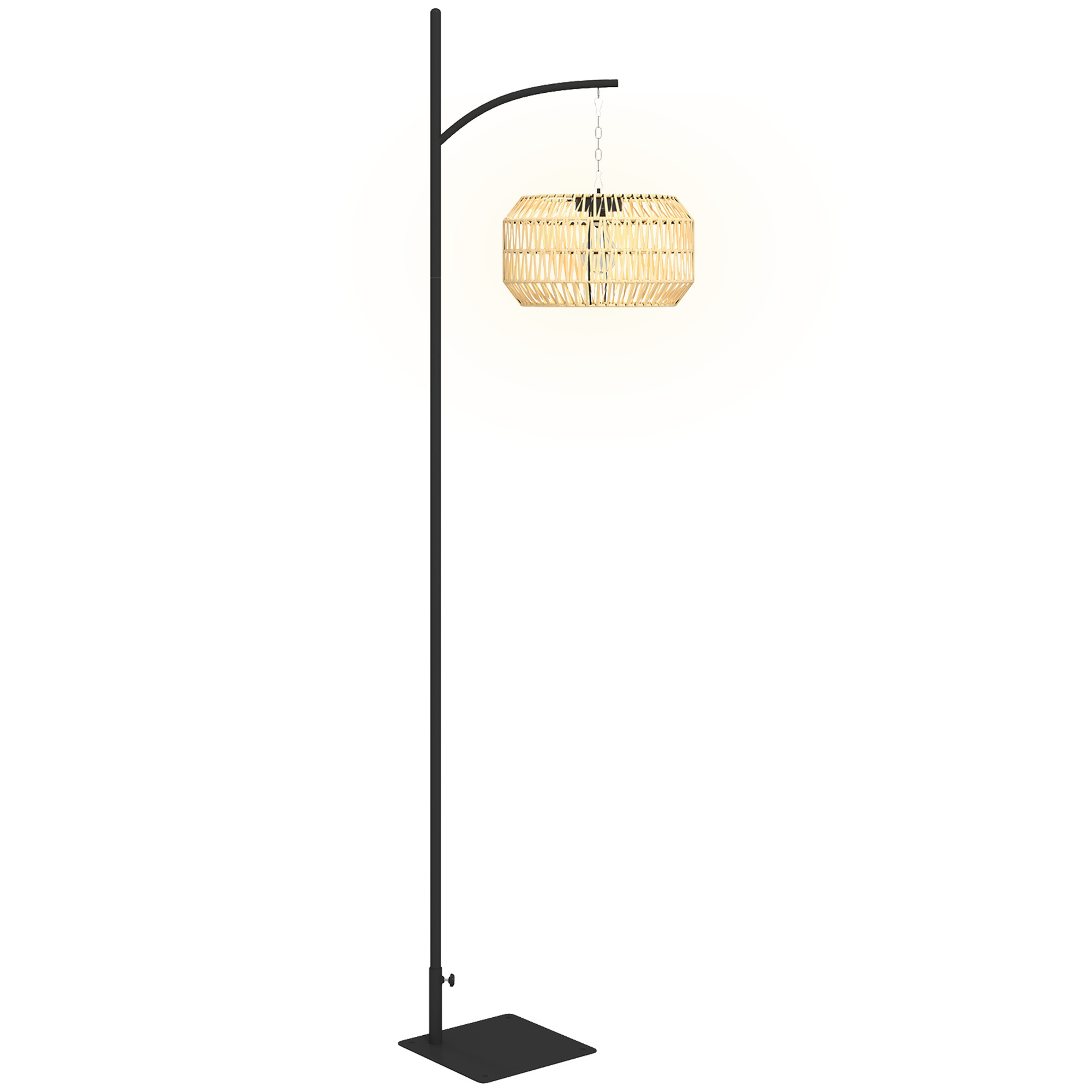 Outsunny Lampione solare da esterno resina intrecciata, lampione boho 178cm, sensore di luce, accensione automatica, giallo Aosom Italy Outsunny Lampione solare da esterno resina intrecciata, lampione boho 178cm, sensore di luce, accensione automatica, giallo Aosom Italy