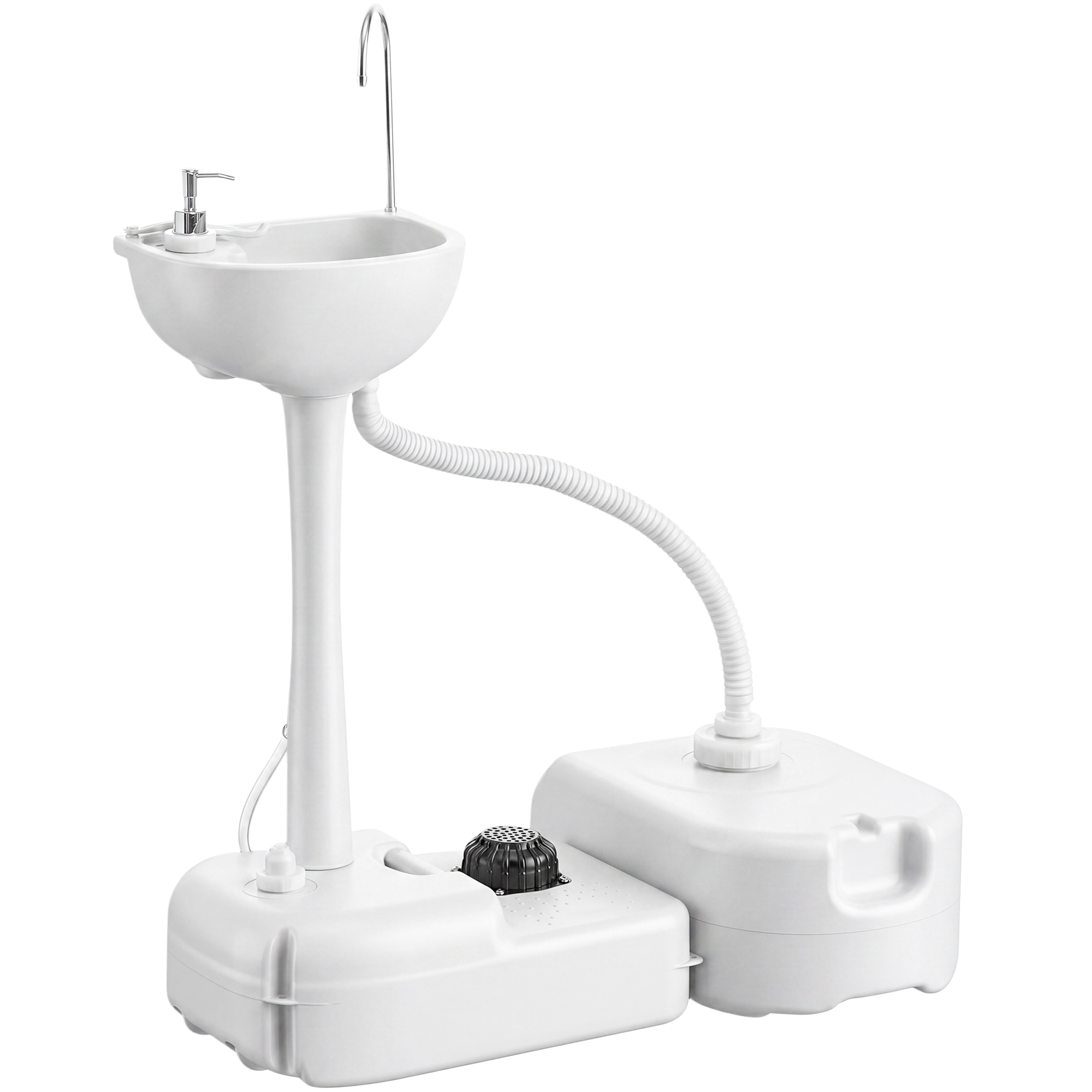 Outsunny Lavabo Portatile da Campeggio con 2 Ruote, Serbatoio Acqua 17L, cisterna di Scarico 24L e Serbatoio Sapone 2.5L Aosom