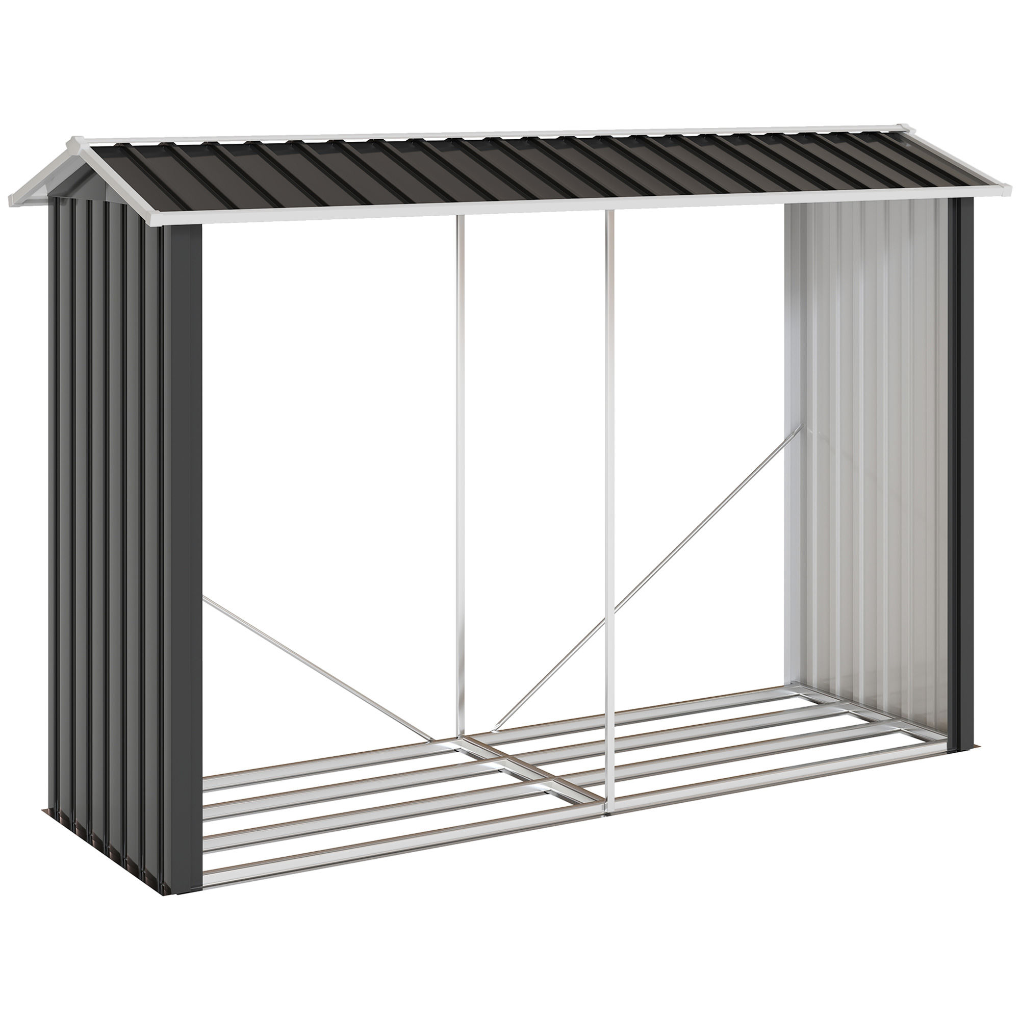 Outsunny Legnaia con Struttura in Acciaio Galvanizzato e Base rialzata, 240x 86x160cm, Nero Aosom Italy