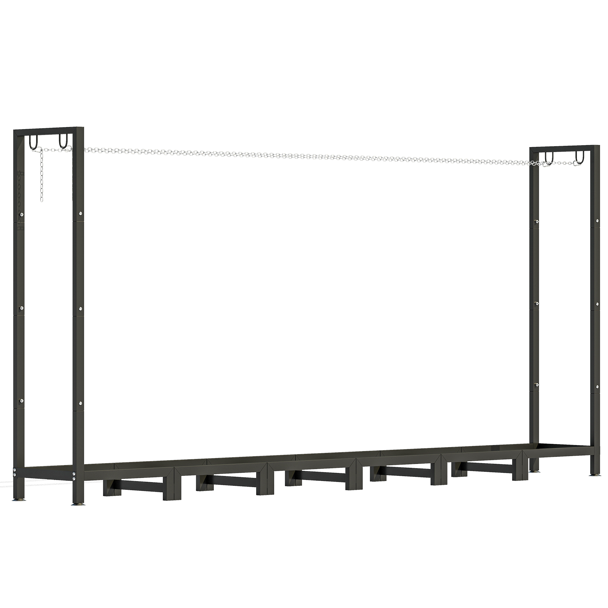 Outsunny Legnaia da 0.8m³ Regolabile con Telo Impermeabile e Catene in Acciaio, 235x31x116 cm, Nero Aosom Italy