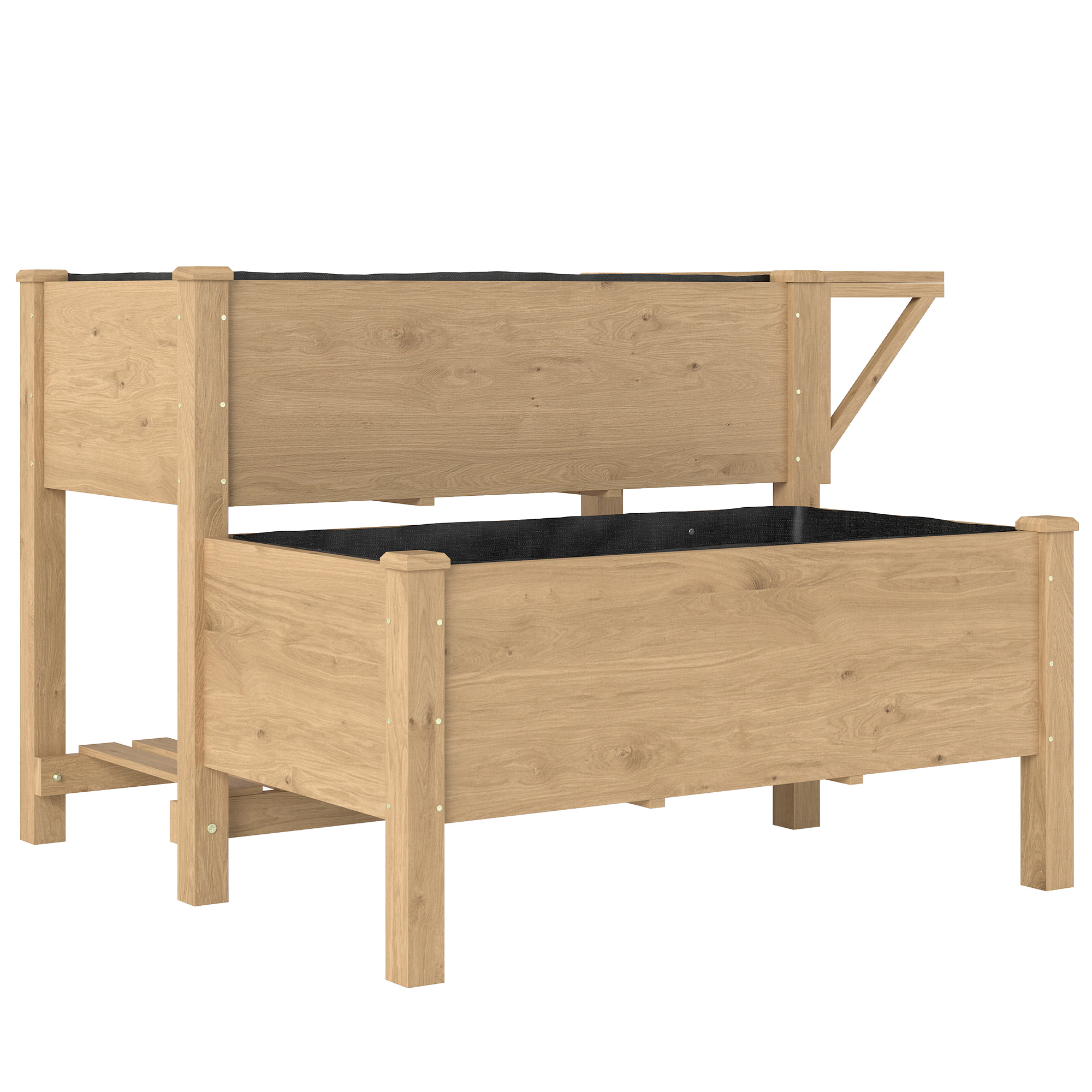 Outsunny Letto per Orto Rialzato a 2 Livelli con Ripiani in Legno, 119.5x102x76.5cm, Marrone Aosom Italy Outsunny Letto per Orto Rialzato a 2 Livelli con Ripiani in Legno, 119.5x102x76.5cm, Marrone Aosom Italy