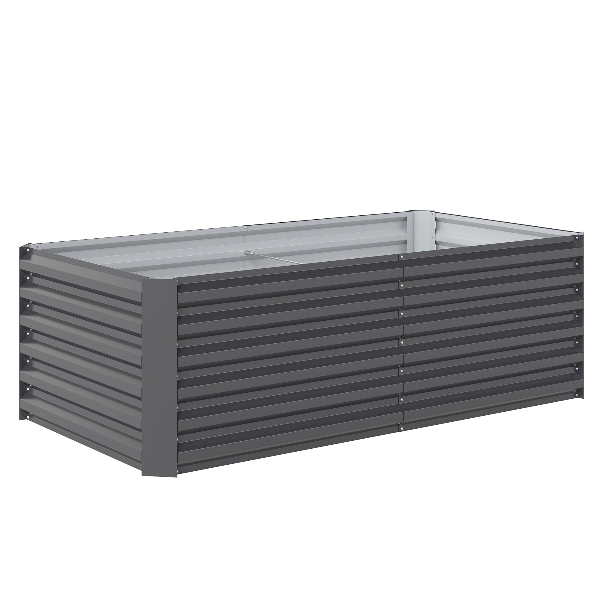 Outsunny Letto per Orto Rialzato con Fondo Aperto e Bordi Arrotondati, 180x90x57.5 cm, Grigio Scuro Aosom Italy