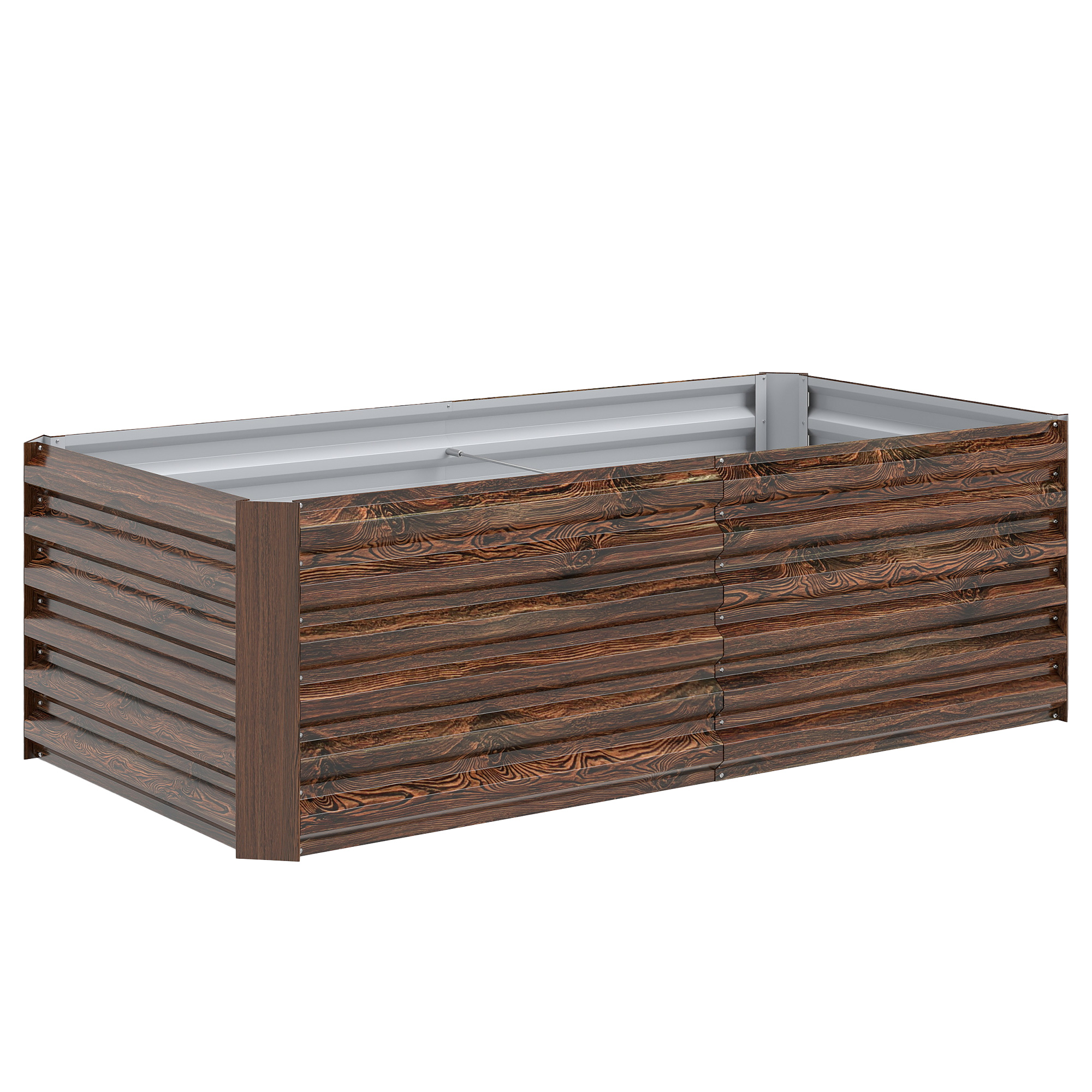 Outsunny Letto per Orto Rialzato con Fondo Aperto e Bordi Arrotondati, 180x90x57.5 cm, Marrone Scuro Aosom Italy