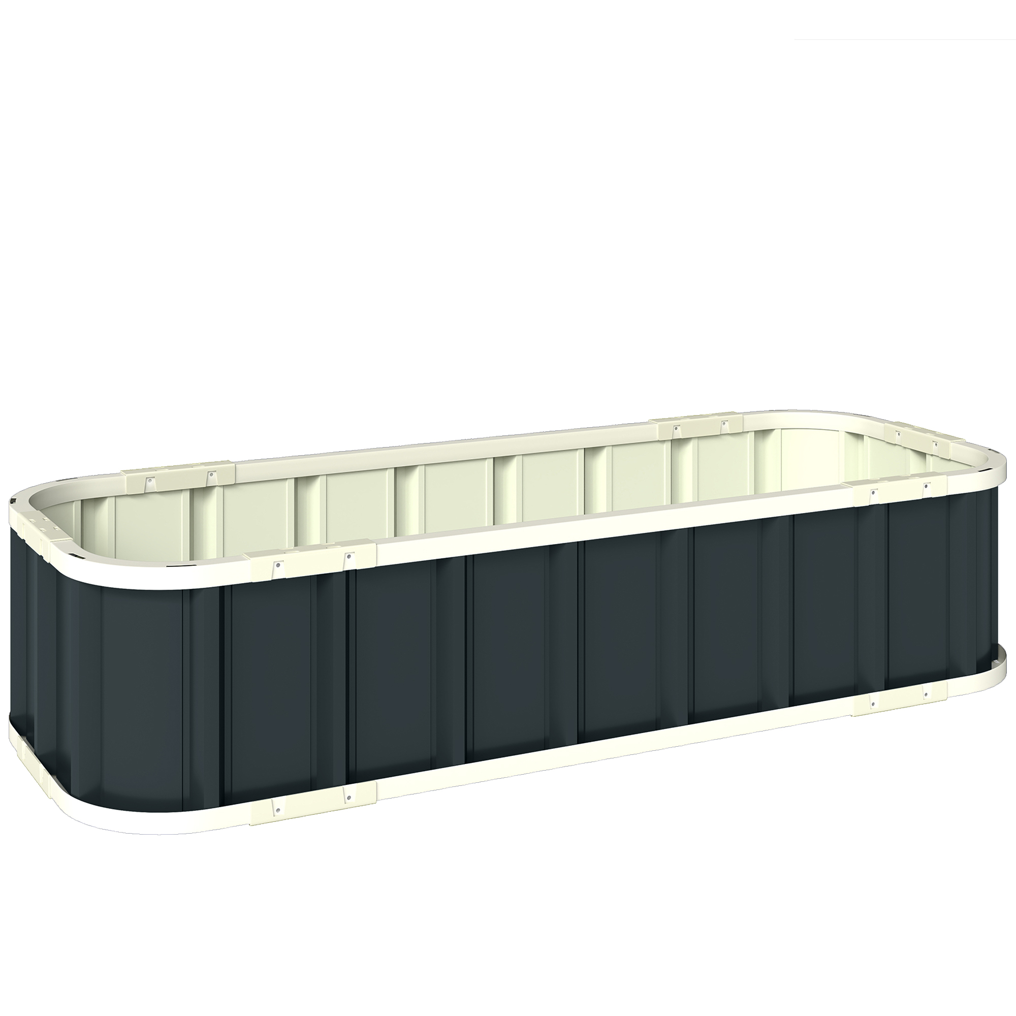 Outsunny Letto per Orto Rialzato con Fondo Aperto e Bordi Piegati in Acciaio, 136x52x31 cm, Grigio Scuro Aosom Italy