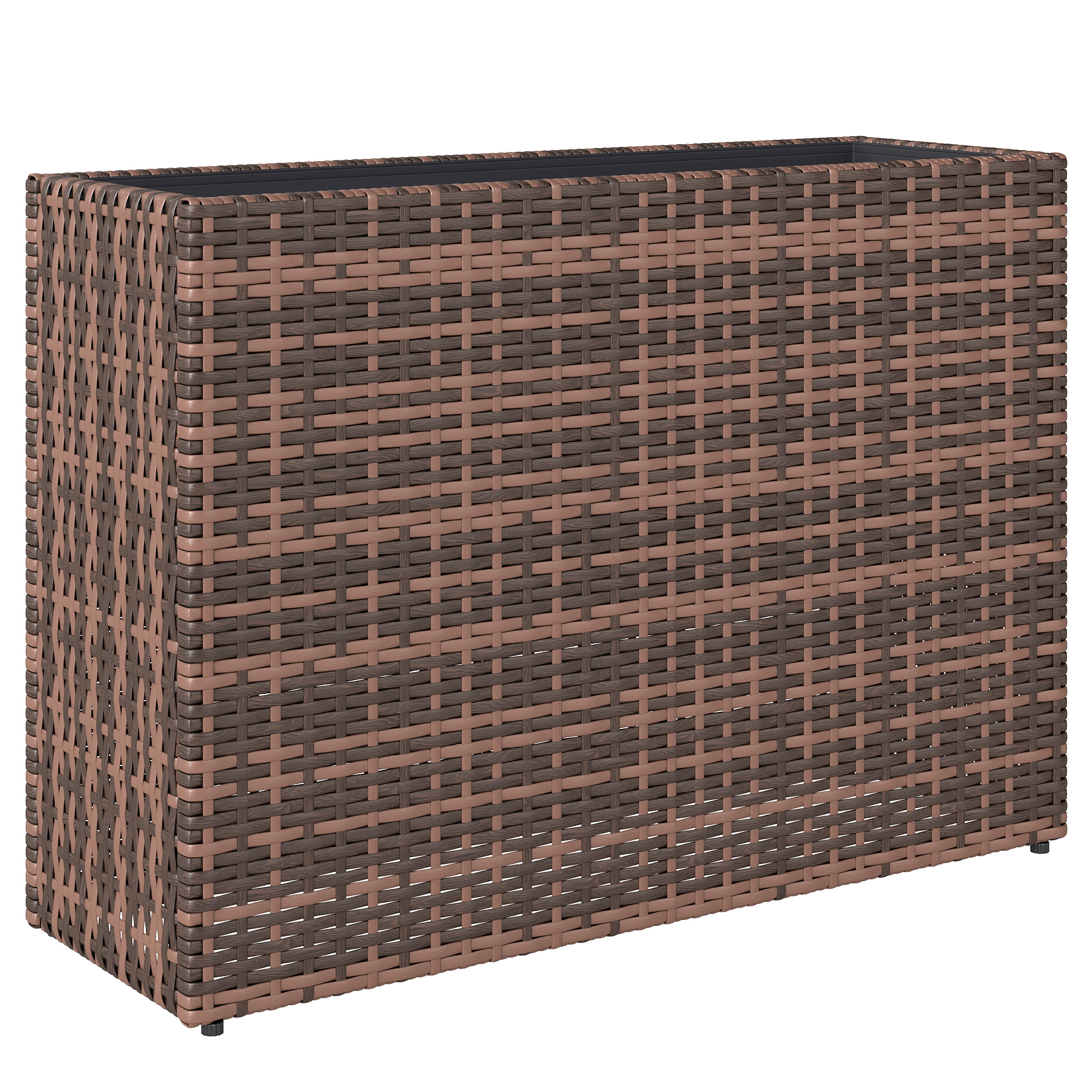 Outsunny Letto per Orto Rialzato da Esterno 45L in Rattan, con Fori di Drenaggio e Piedini Regolabili, Marrone Aosom Italy Outsunny Letto per Orto Rialzato da Esterno 45L in Rattan, con Fori di Drenaggio e Piedini Regolabili, Marrone Aosom Italy