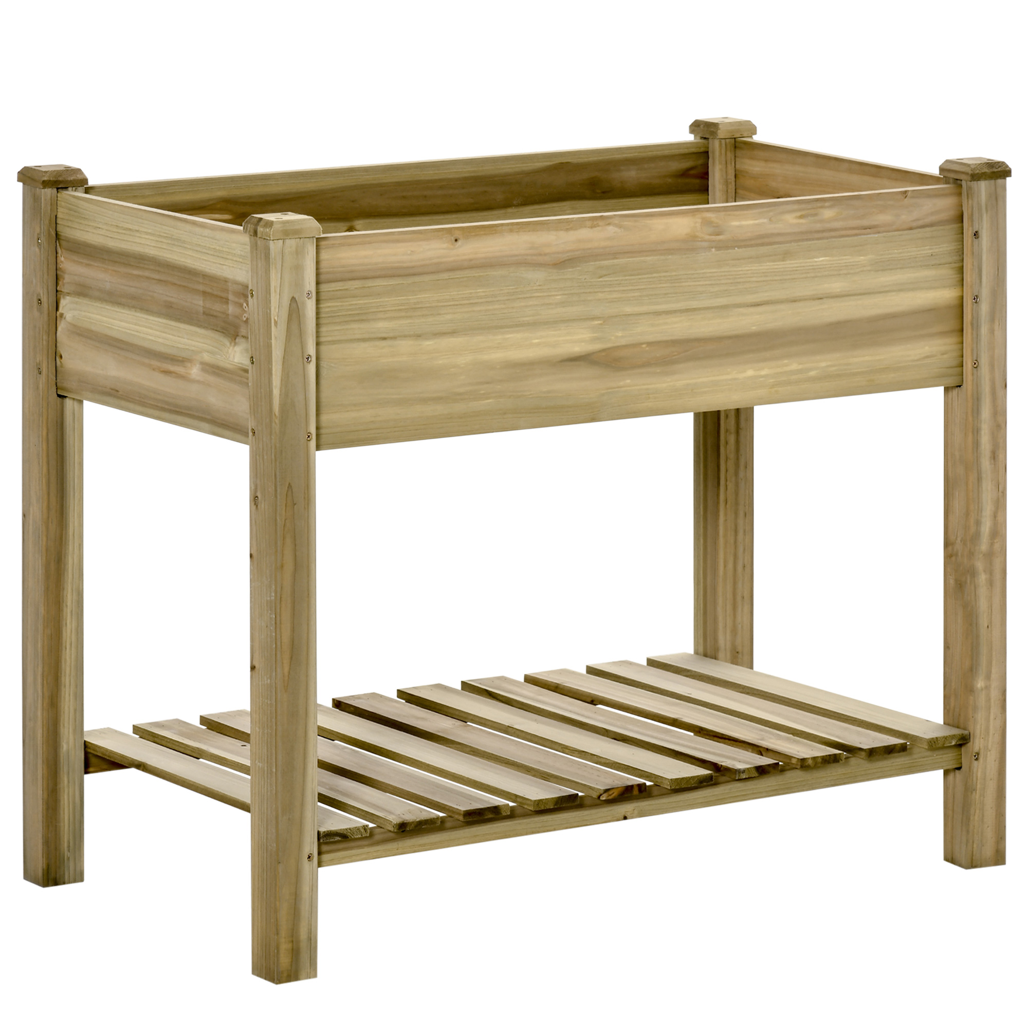 Outsunny Letto per Orto Rialzato in Legno con Ripiano Inferiore, Fioriera da Esterno Portapiante per Giardino e Balcone, 91x51x76cm Aosom Outsunny Letto per Orto Rialzato in Legno con Ripiano Inferiore, Fioriera da Esterno Portapiante per Giardino e Balcone, 91x51x76cm Aosom
