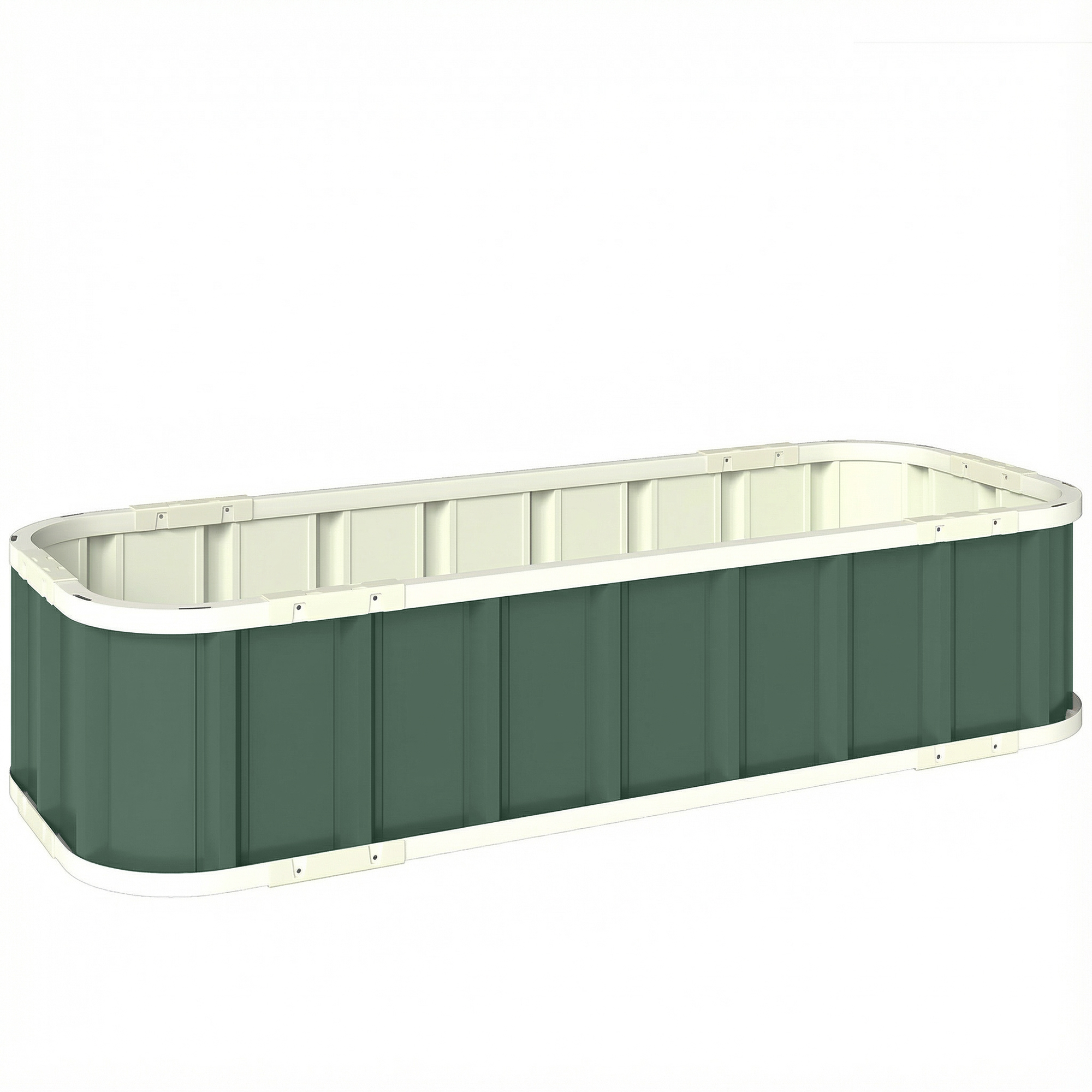 Outsunny Letto rialzato in acciaio, vaso da coltivazione con chiusure a scatto, bordo piegato, mini-serra 136 x 52 x 31 cm Verde chiaro Aosom Italy