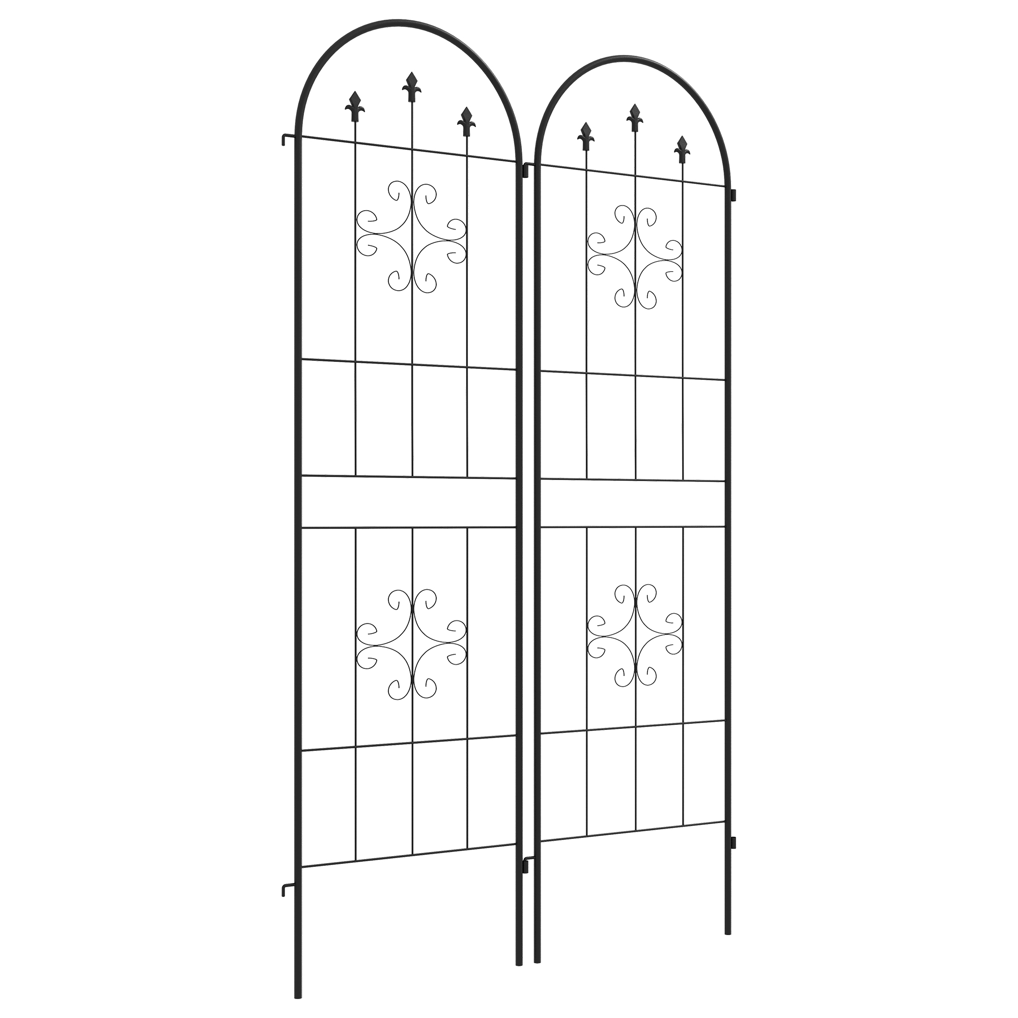 Outsunny Lot de 2 treillis da giardino, supporto per piante rampicanti in acciaio, 50L x 180H cm, nero Outsunny Lot de 2 treillis da giardino, supporto per piante rampicanti in acciaio, 50L x 180H cm, nero