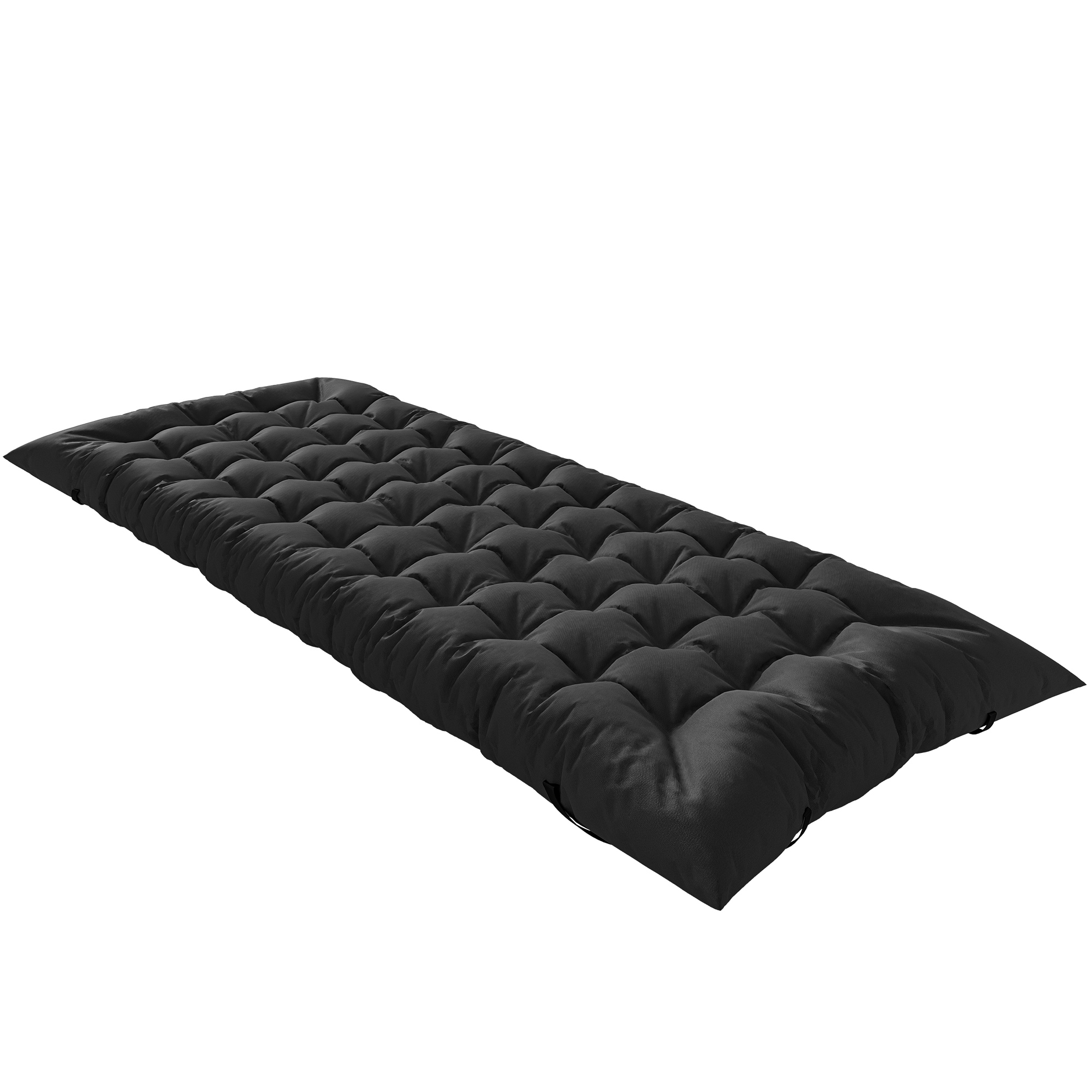 Outsunny Materassino da Campeggio Pieghevole Portatile con Cinghie Antiscivolo, per Letto da Campeggio, Tenda e Viaggi, Nero Aosom Italy