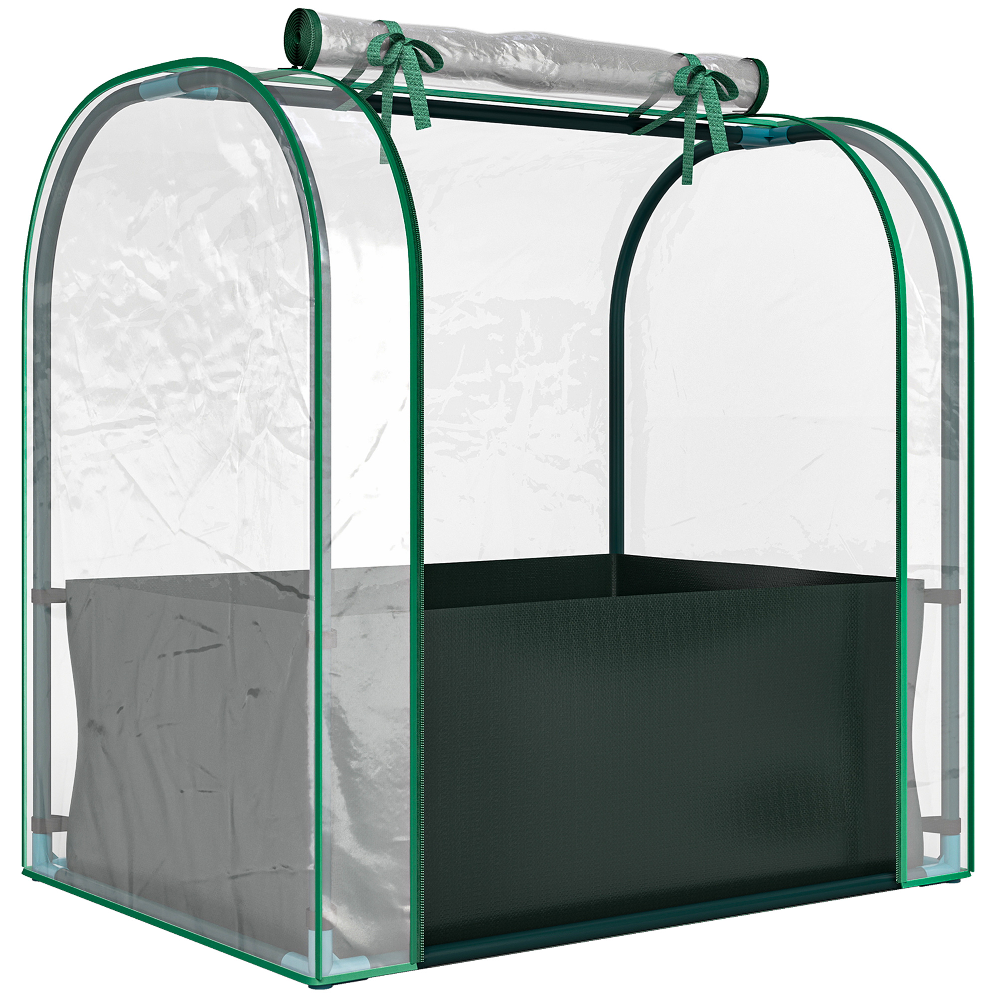 Outsunny Mini Serra con Borsa per Coltivazione e Porta Avvolgibile, 68x50x70 cm, Verde Scuro Aosom Italy