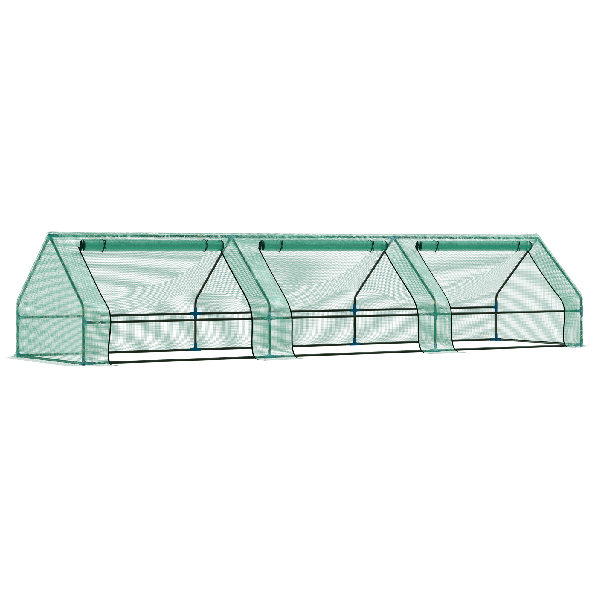 Outsunny Mini Serra per Orto da Giardino con 3 Finestre Avvolgibili in Acciaio e PE Impermeabile Anti-Raggi UV, 400x100x80cm, Verde Aosom Italy Outsunny Mini Serra per Orto da Giardino con 3 Finestre Avvolgibili in Acciaio e PE Impermeabile Anti-Raggi UV, 400x100x80cm, Verde Aosom Italy
