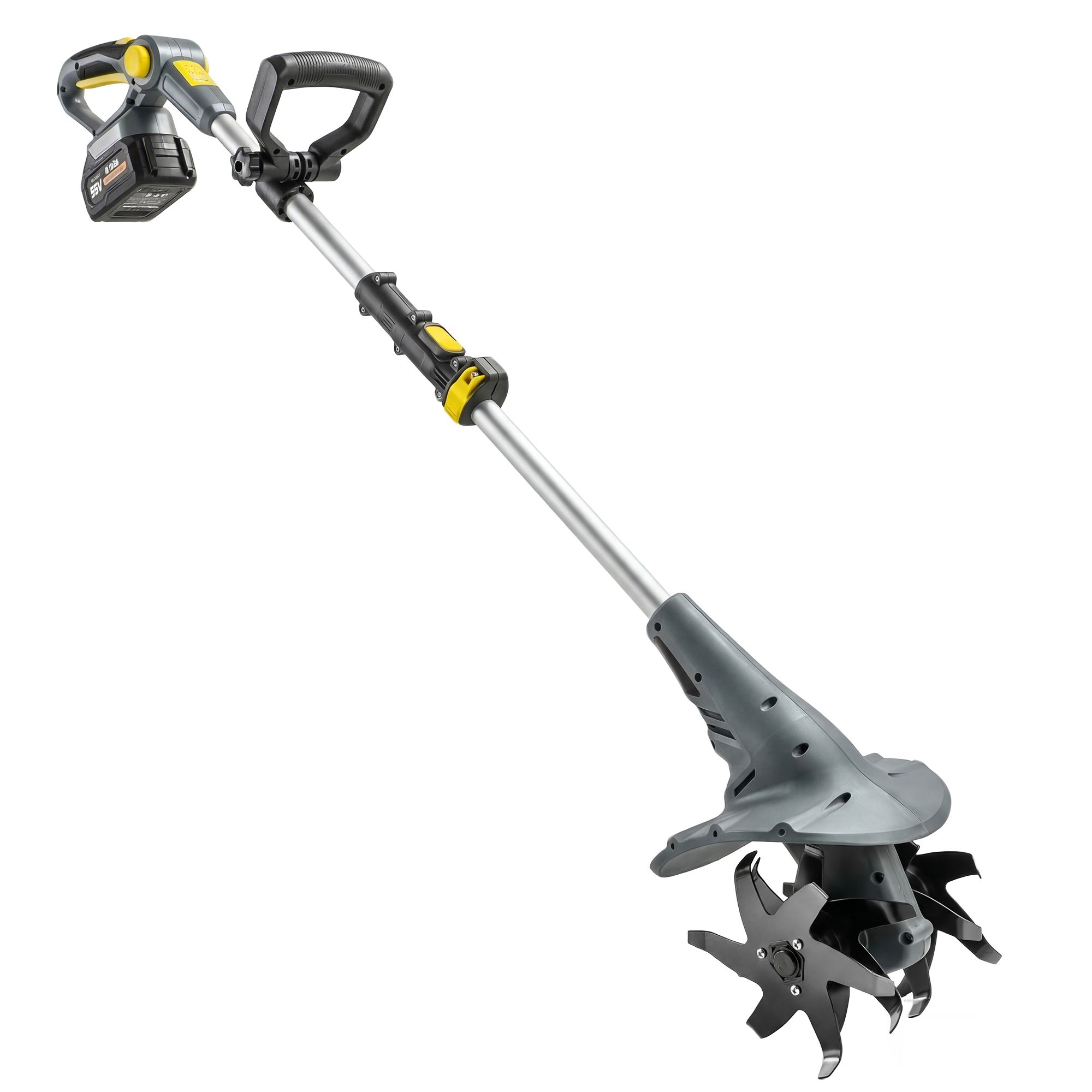 Outsunny Motozappa senza fili, rotofresatrice elettrica 18 V con 2 batterie 4000 mAh, caricabatterie, larghezza di lavoro 20 cm Grigio Aosom Italy
