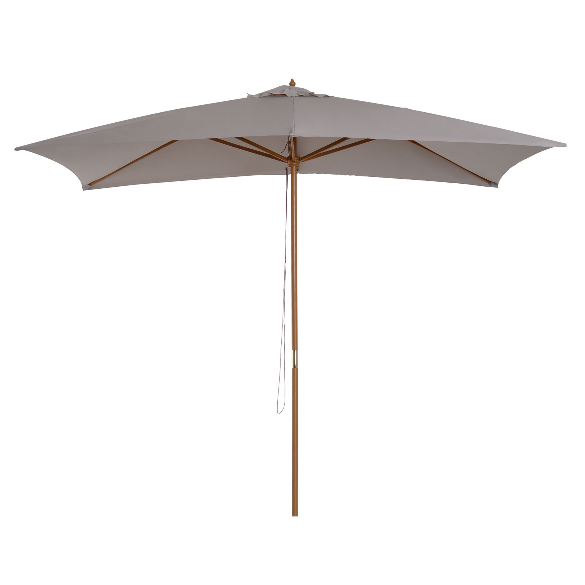 Outsunny Ombrellone da Giardino 2x3 m Impermeabile, in Legno con Copertura Rimovibile in Poliestere, Grigio Aosom