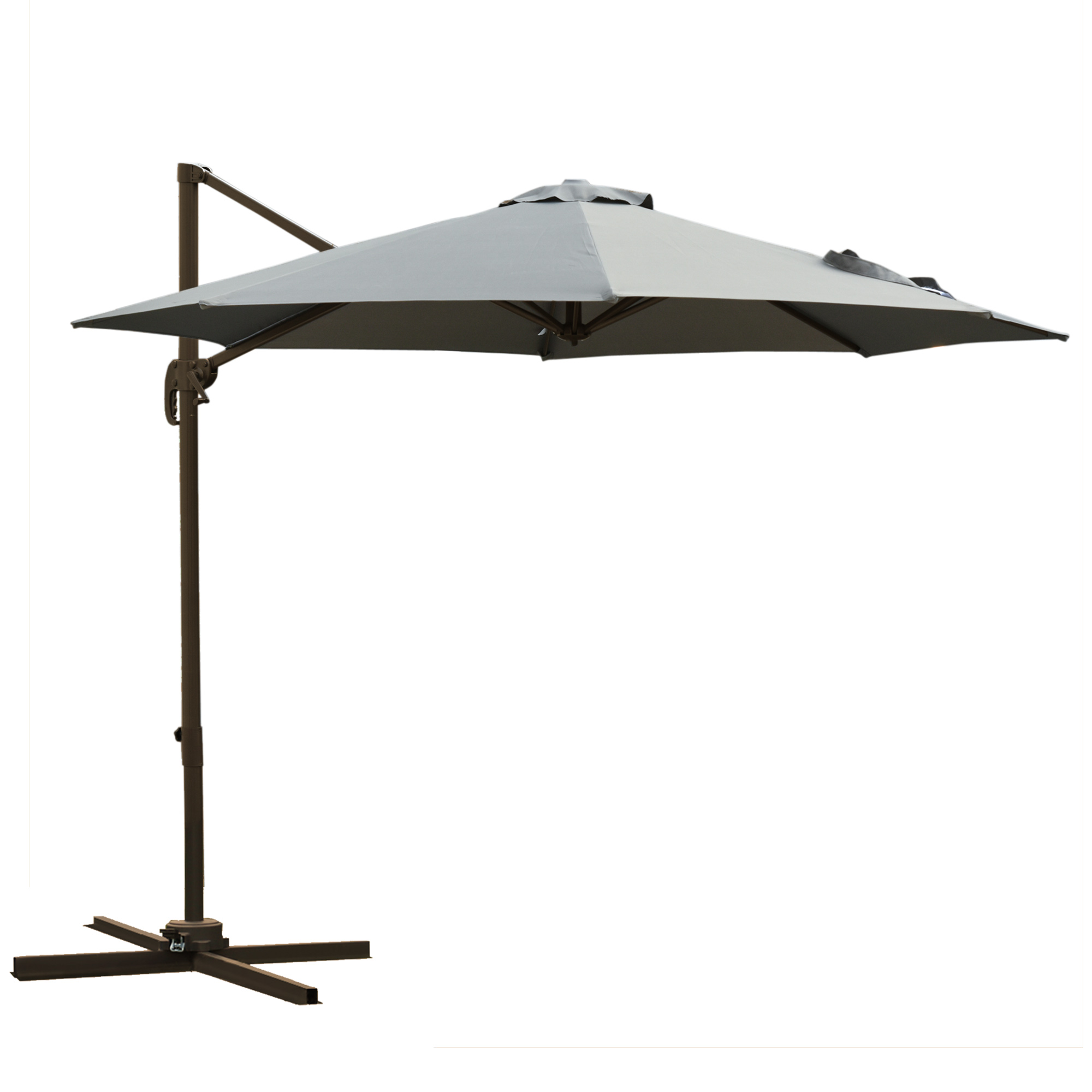 Outsunny Ombrellone da Giardino a Manovella e a 8 Stecche con Angolazione Regolabile, Ø2.95x2.5 m, Grigio Aosom Outsunny Ombrellone da Giardino a Manovella e a 8 Stecche con Angolazione Regolabile, Ø2.95x2.5 m, Grigio Aosom