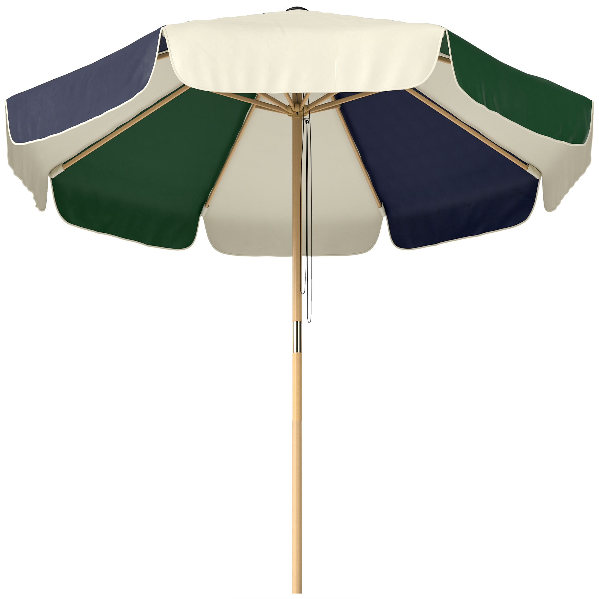 Outsunny Ombrellone da Giardino con Telaio Effetto Legno, Tettuccio a Blocchi di Colore con 8 Stecche, UV 30+ Aosom Italy Outsunny Ombrellone da Giardino con Telaio Effetto Legno, Tettuccio a Blocchi di Colore con 8 Stecche, UV 30+ Aosom Italy