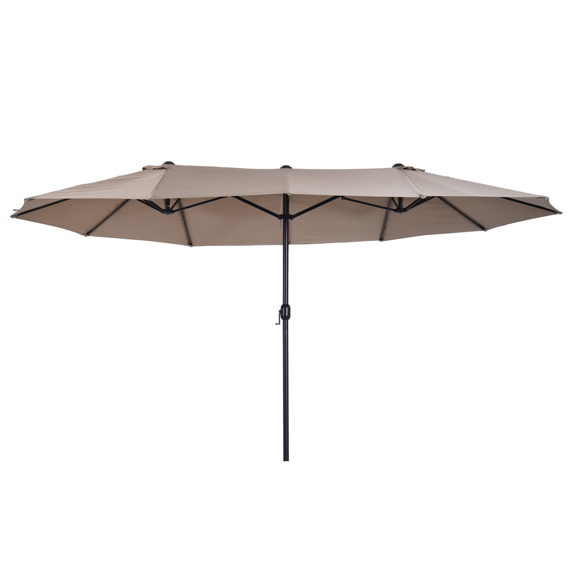 Outsunny Ombrellone da Giardino Doppio con Apertura a Manovella, Acciaio e Poliestere, 460x270x240cm Aosom