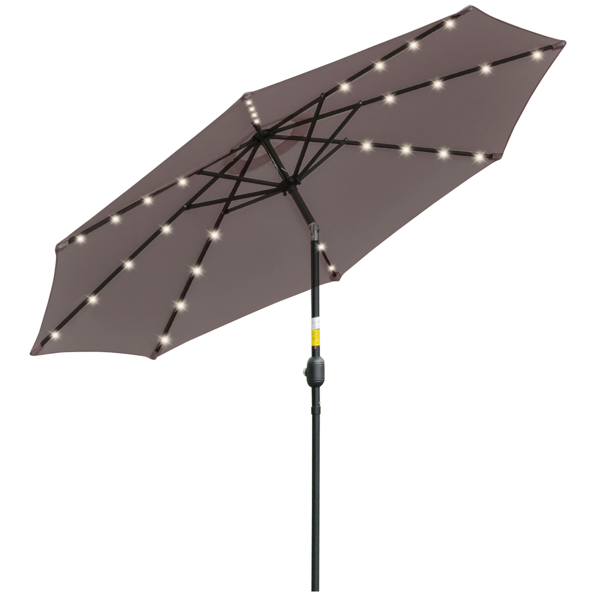 Outsunny Ombrellone da Giardino Inclinabile Ø265 cm con 32 Luci LED Solari e Manovella, Ombrellone da Esterno a 8 Stecche, in Acciaio, Poliestere, per Patio Cortile Balcone Terrazza, Grigio Aosom Italy Outsunny Ombrellone da Giardino Inclinabile Ø265 cm con 32 Luci LED Solari e Manovella, Ombrellone da Esterno a 8 Stecche, in Acciaio, Poliestere, per Patio Cortile Balcone Terrazza, Grigio Aosom Italy