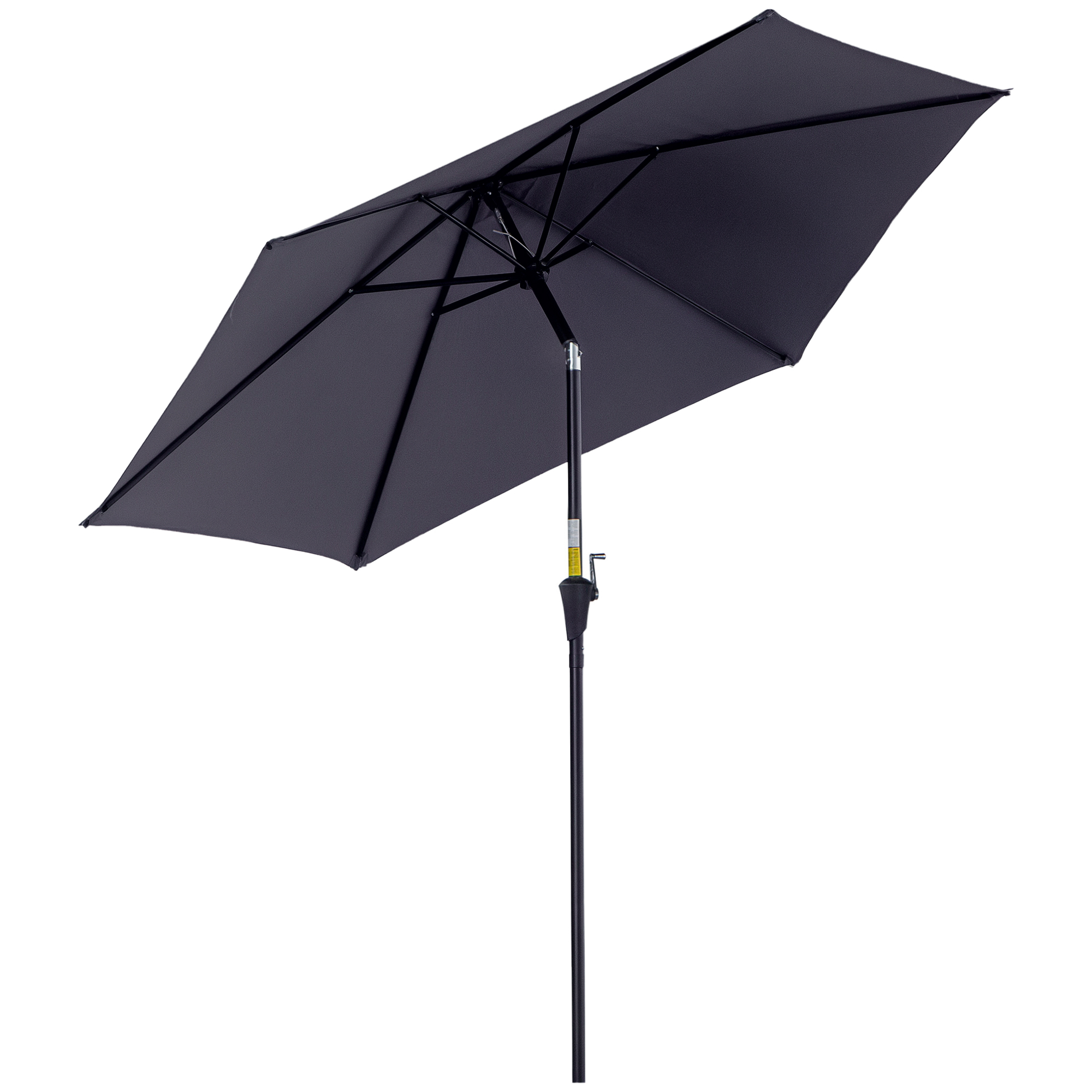 Outsunny Ombrellone da Giardino Inclinabile, Apertura a Manovella, Φ2.7x2.35m Grigio Aosom