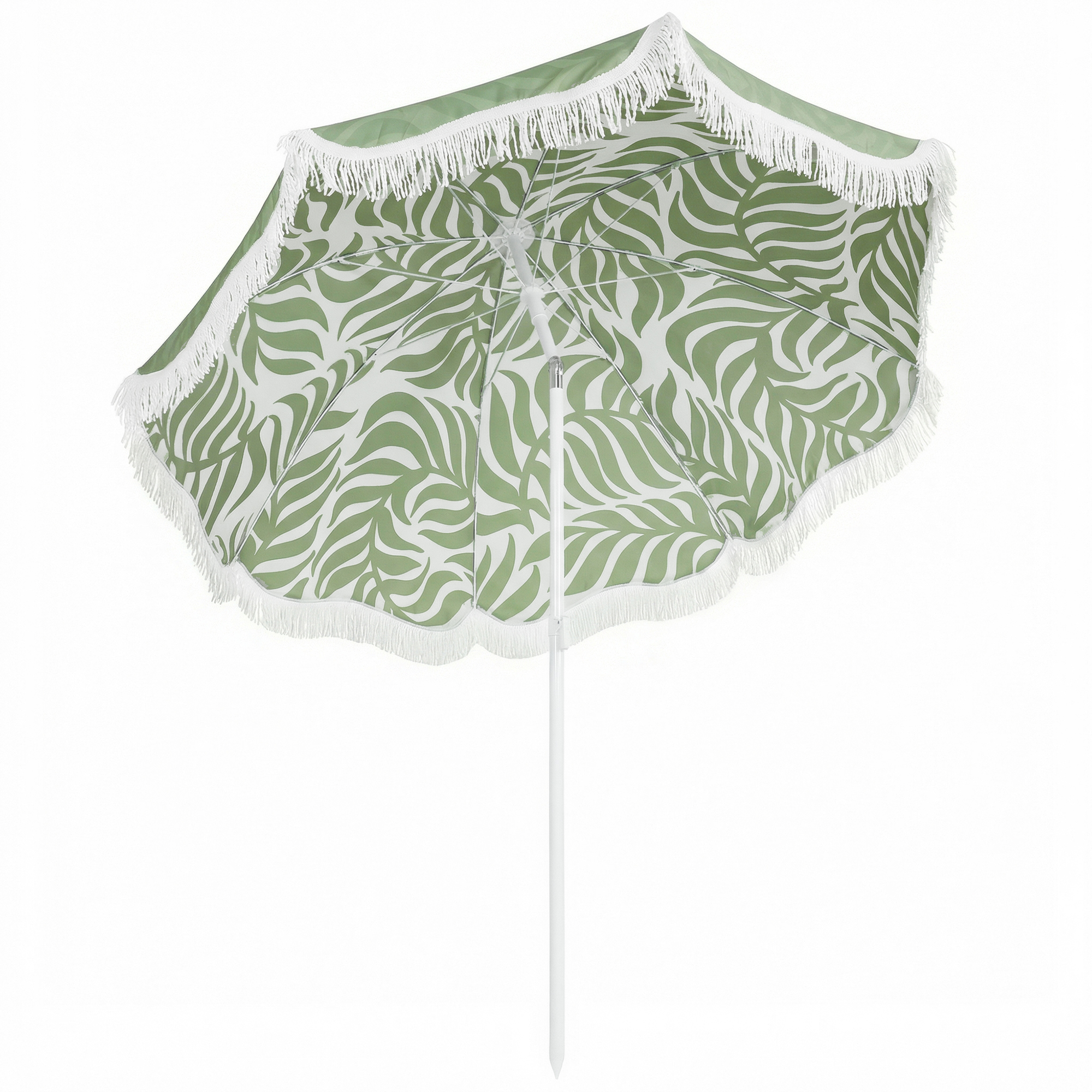Outsunny Ombrellone spiaggia Ø180 cm con inclinazione e borsa, Verde Aosom Italy Outsunny Ombrellone spiaggia Ø180 cm con inclinazione e borsa, Verde Aosom Italy