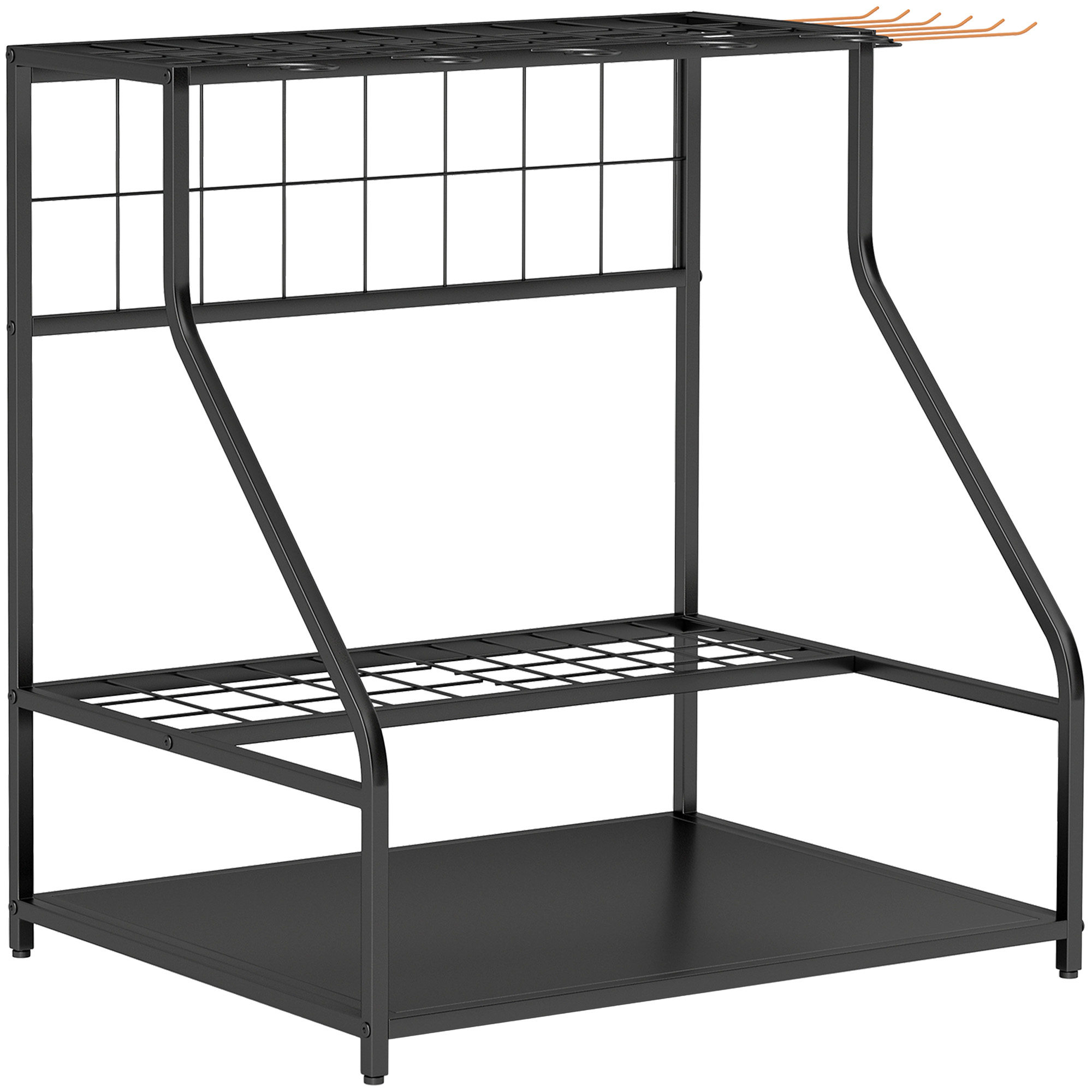 Outsunny Organizzatore di Attrezzi da Giardino Scaffale di Stoccaggio a 3 Livelli per Garage con Ganci Aosom Italy Outsunny Organizzatore di Attrezzi da Giardino Scaffale di Stoccaggio a 3 Livelli per Garage con Ganci Aosom Italy