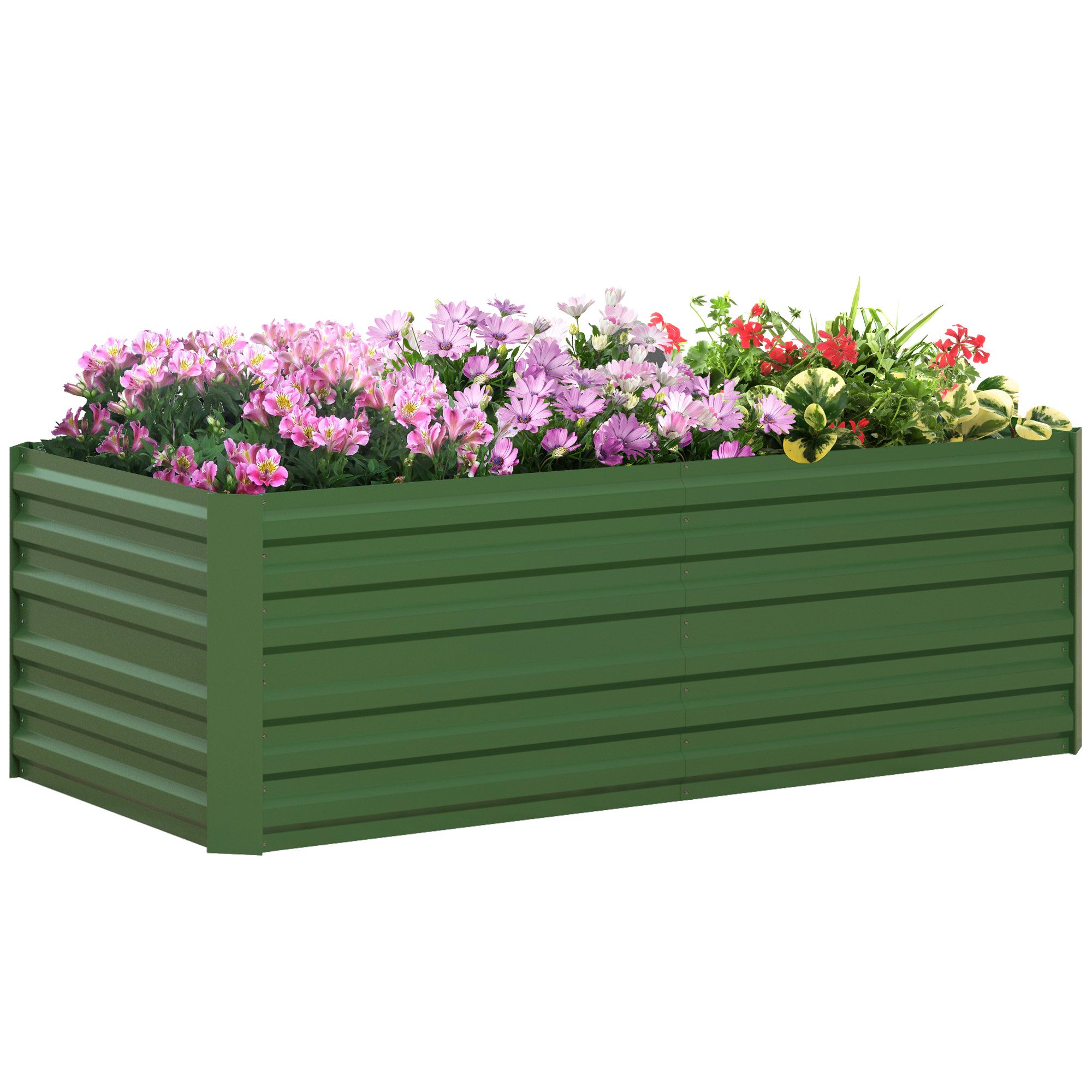 Outsunny Orto da giardino rettangolare rinforzato con tubi in acciaio zincato 180 x 90 x 59 cm Outsunny Orto da giardino rettangolare rinforzato con tubi in acciaio zincato 180 x 90 x 59 cm