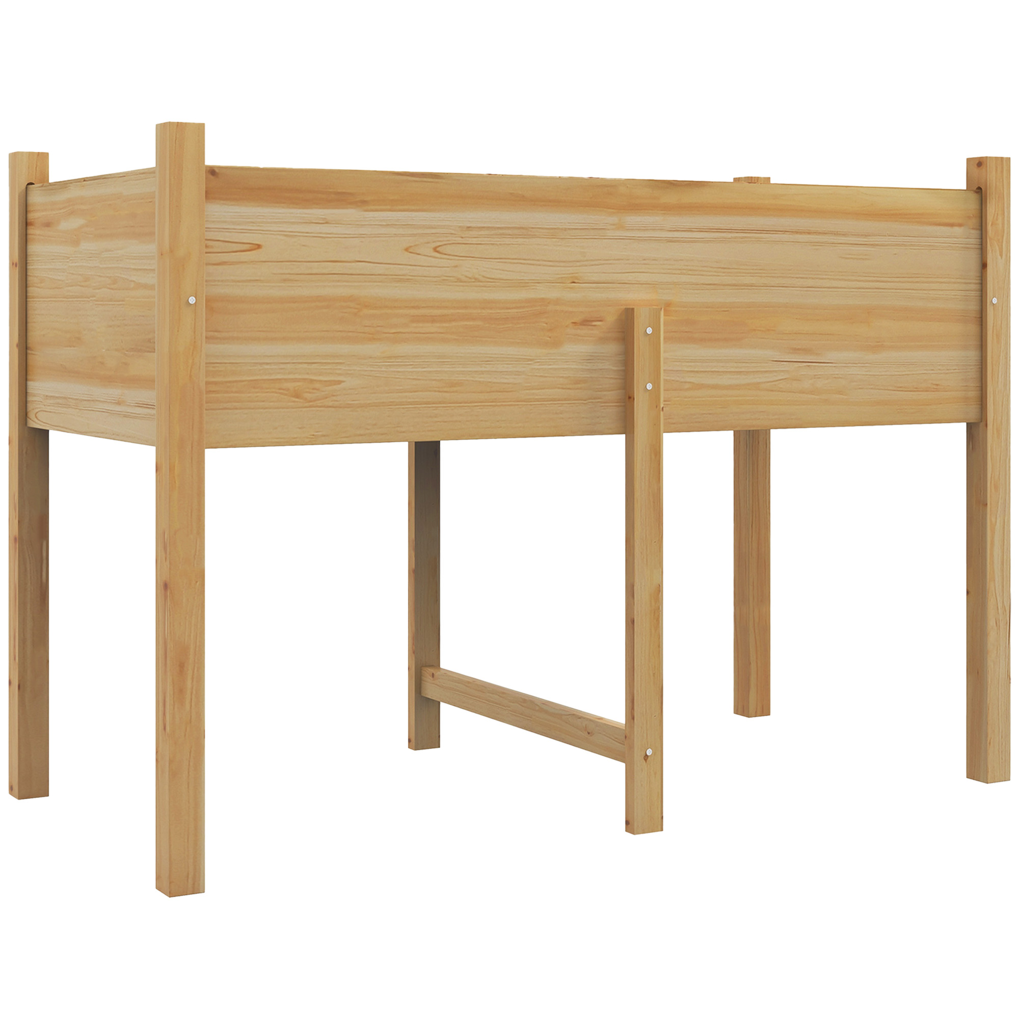 Outsunny Orto Rialzato con 2 Fori di Drenaggio e Sacca in Tessuto non Tessuto, in Legno di Abete, 115x55x80 cm Outsunny Orto Rialzato con 2 Fori di Drenaggio e Sacca in Tessuto non Tessuto, in Legno di Abete, 115x55x80 cm