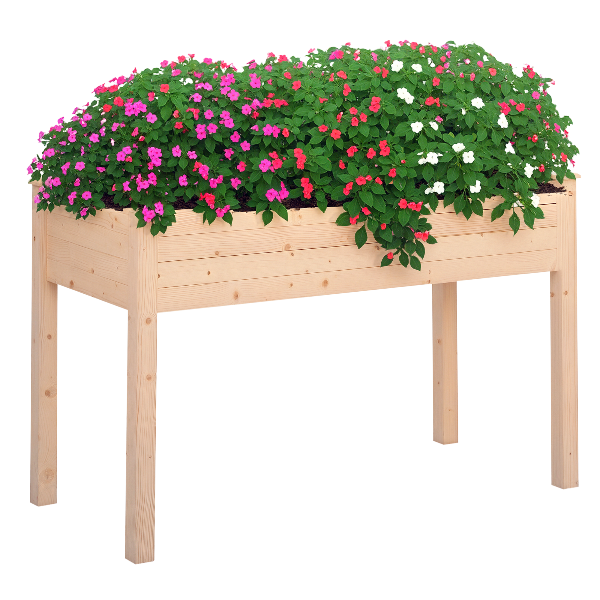 Outsunny Orto Urbano Pensile Tavolo Porta Piante con Fodera in Tessuto per Giardino 122.5x56.5x76cm legno Aosom Outsunny Orto Urbano Pensile Tavolo Porta Piante con Fodera in Tessuto per Giardino 122.5x56.5x76cm legno Aosom