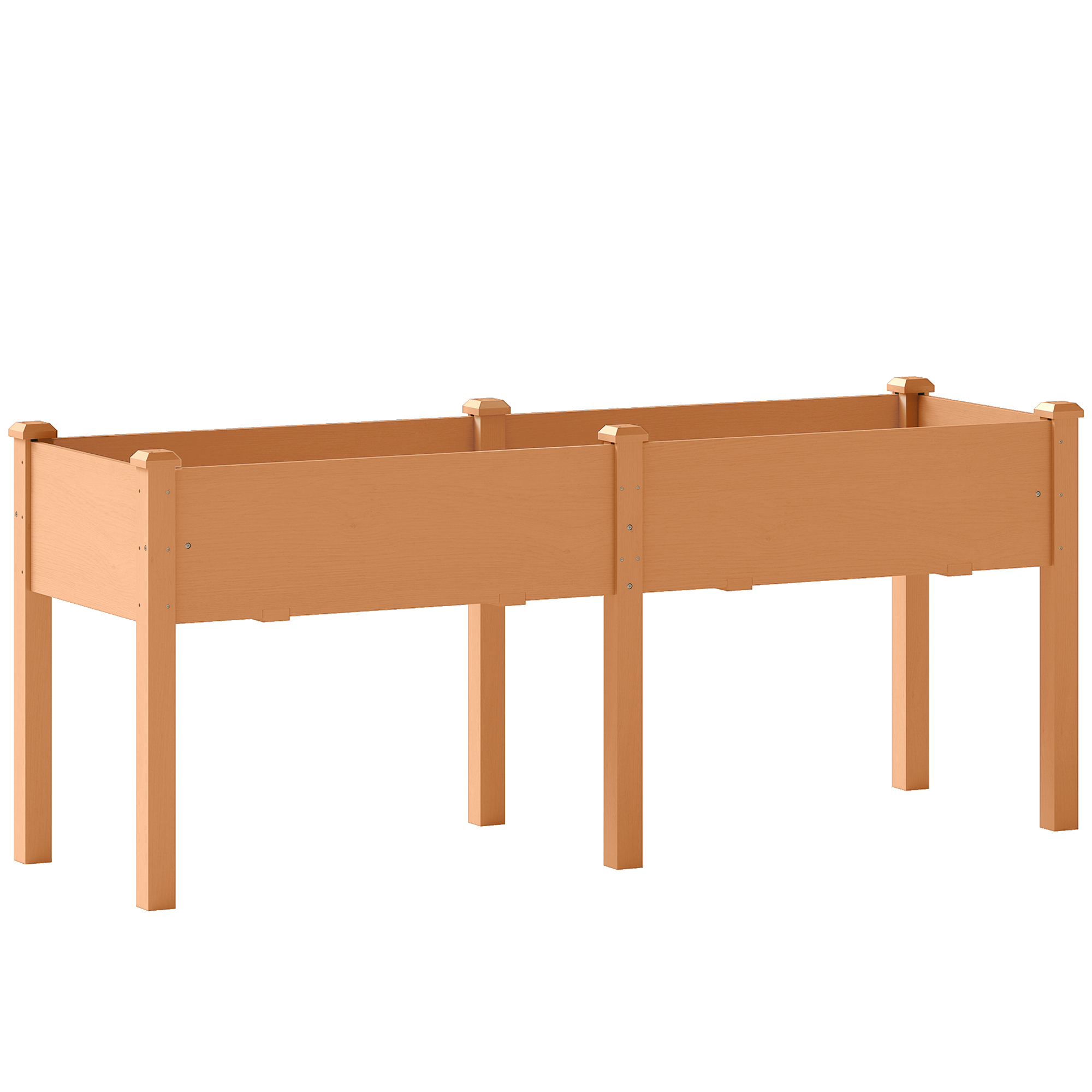 Outsunny Orto Urbano Rialzato in Legno 184x59x76,5 cm con 6 Fori di Drenaggio per Coltivazioni Piante Fiori Marrone Aosom Italy