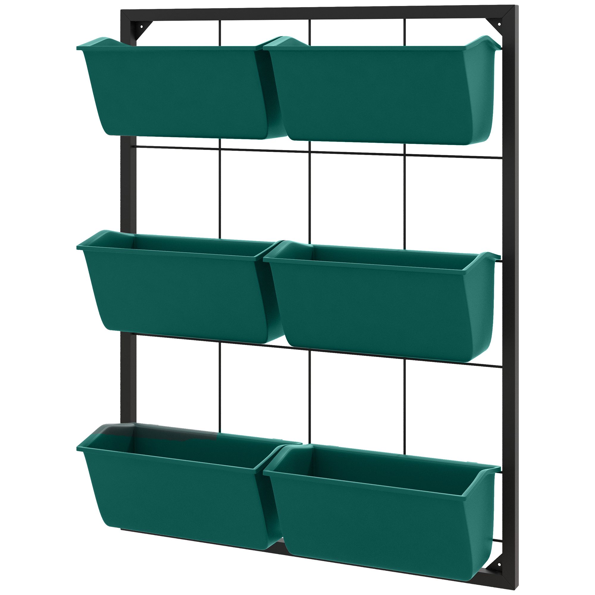 Outsunny Orto Verticale da Parete a 3 Livelli con 6 Vasi, in Acciaio e Plastica, 52x14x66 cm, Verde Aosom Italy Outsunny Orto Verticale da Parete a 3 Livelli con 6 Vasi, in Acciaio e Plastica, 52x14x66 cm, Verde Aosom Italy