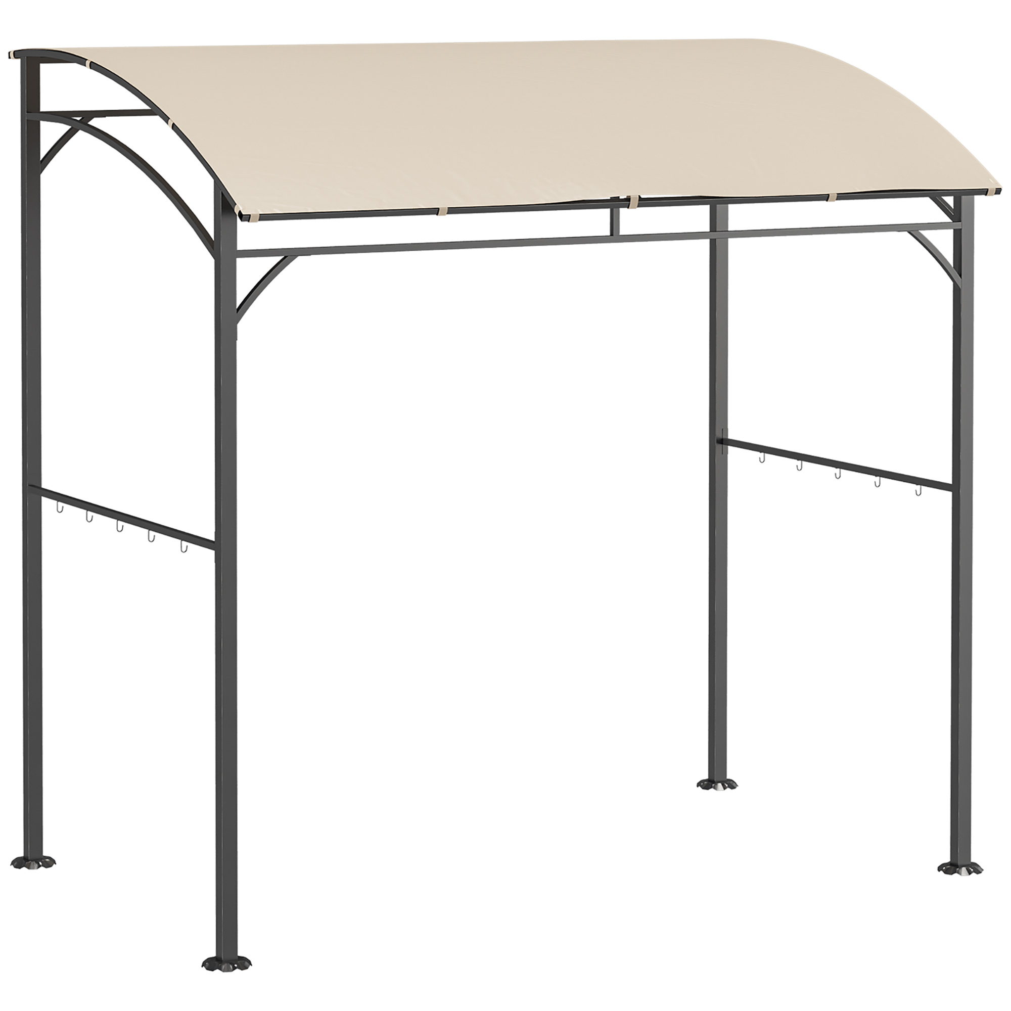 Outsunny Padiglione per barbecue, Copertura per barbecue, Parapioggia, Ganci per utensili, Telaio in acciaio, Beige+Nero, 215 x 150 x 182/220 cm Aosom Italy Outsunny Padiglione per barbecue, Copertura per barbecue, Parapioggia, Ganci per utensili, Telaio in acciaio, Beige+Nero, 215 x 150 x 182/220 cm Aosom Italy