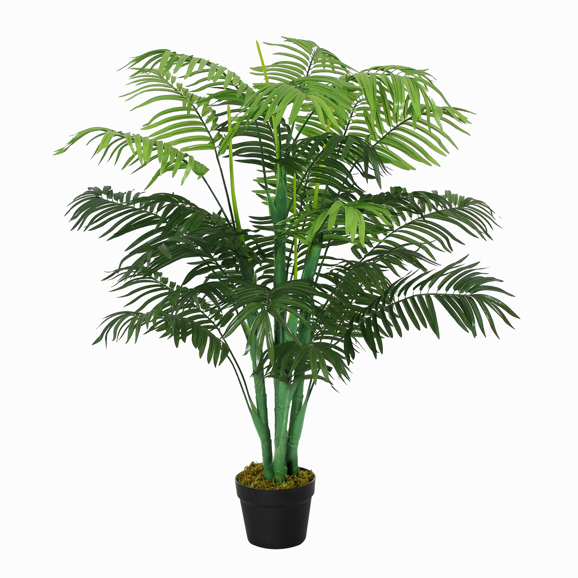 Outsunny Palma artificiale 125cm Grande pianta artificiale con 18 foglie in vaso per soggiorno balcone Aosom Italy