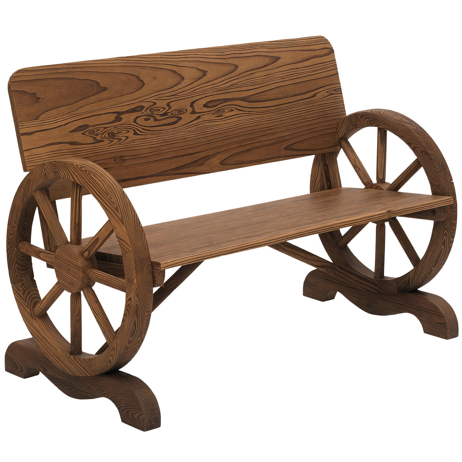 Outsunny Panca da Giardino 2 Posti con Schienale Alto, in Legno di Abete, 114x58x80 cm, Marrone Aosom