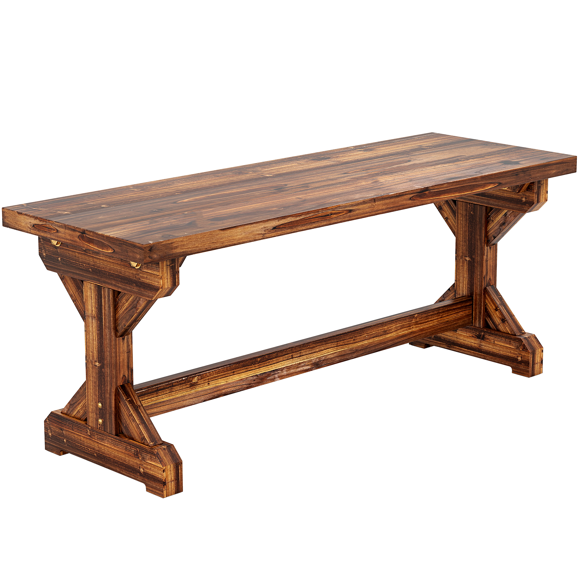 Outsunny Panca da Giardino 2 Posti in Legno di Abete Senza Schienale in Stile Rustico, 114Lx40Px46A cm Aosom Italy